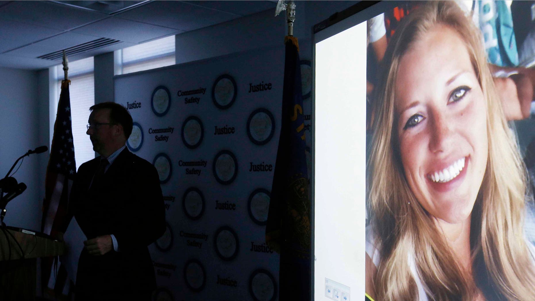 A picture of missing person Kaylee Sawyer is displayed on Tuesday, July 26, 2016.