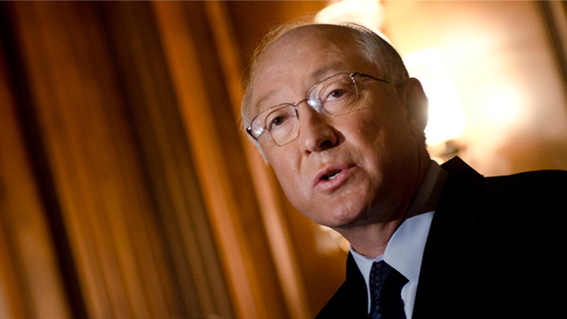 WASHINGTON, DC - MAY 05: Ken Salazar speaks during the National Museum of the American Latino final report press conference at the U.S. Capital Mansfield Room on May 5, 2011 in Washington, DC. (Photo by Kris Connor/Getty Images)