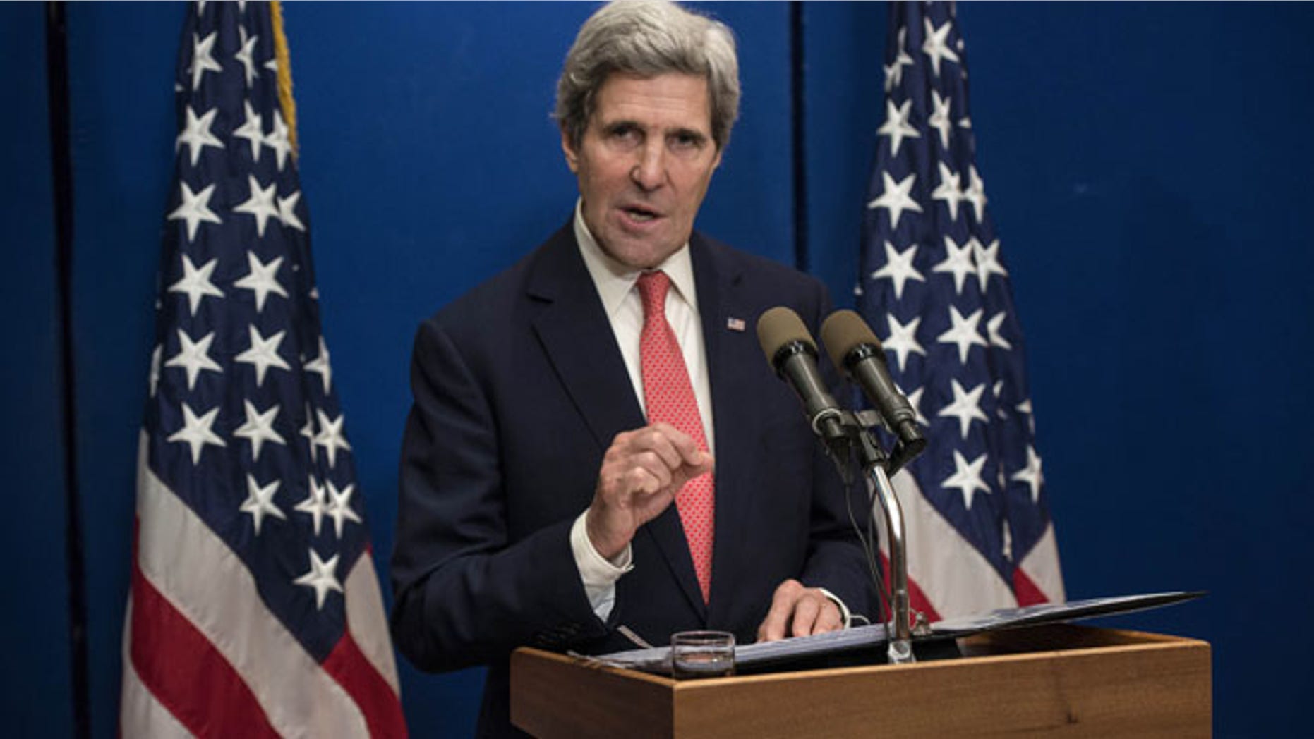Jan. 5, 2014: U.S. Secretary of State John Kerry speaks during a press conference at the David Citadel Hotel in Jerusalem.