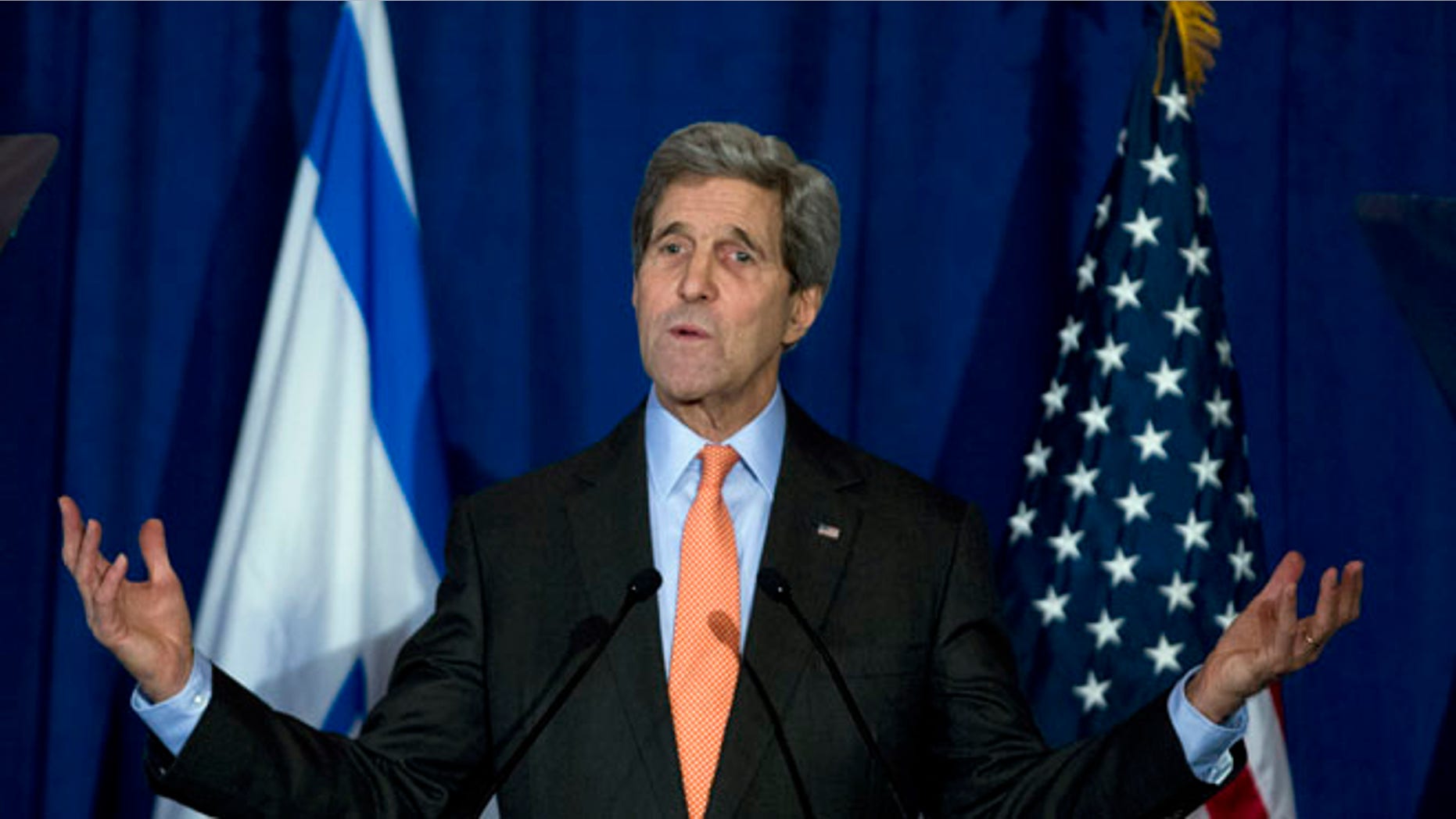 FILE: Dec. 7, 2014: Secretary of State John Kerry at the Brookings Institution, in Washington, D.C.