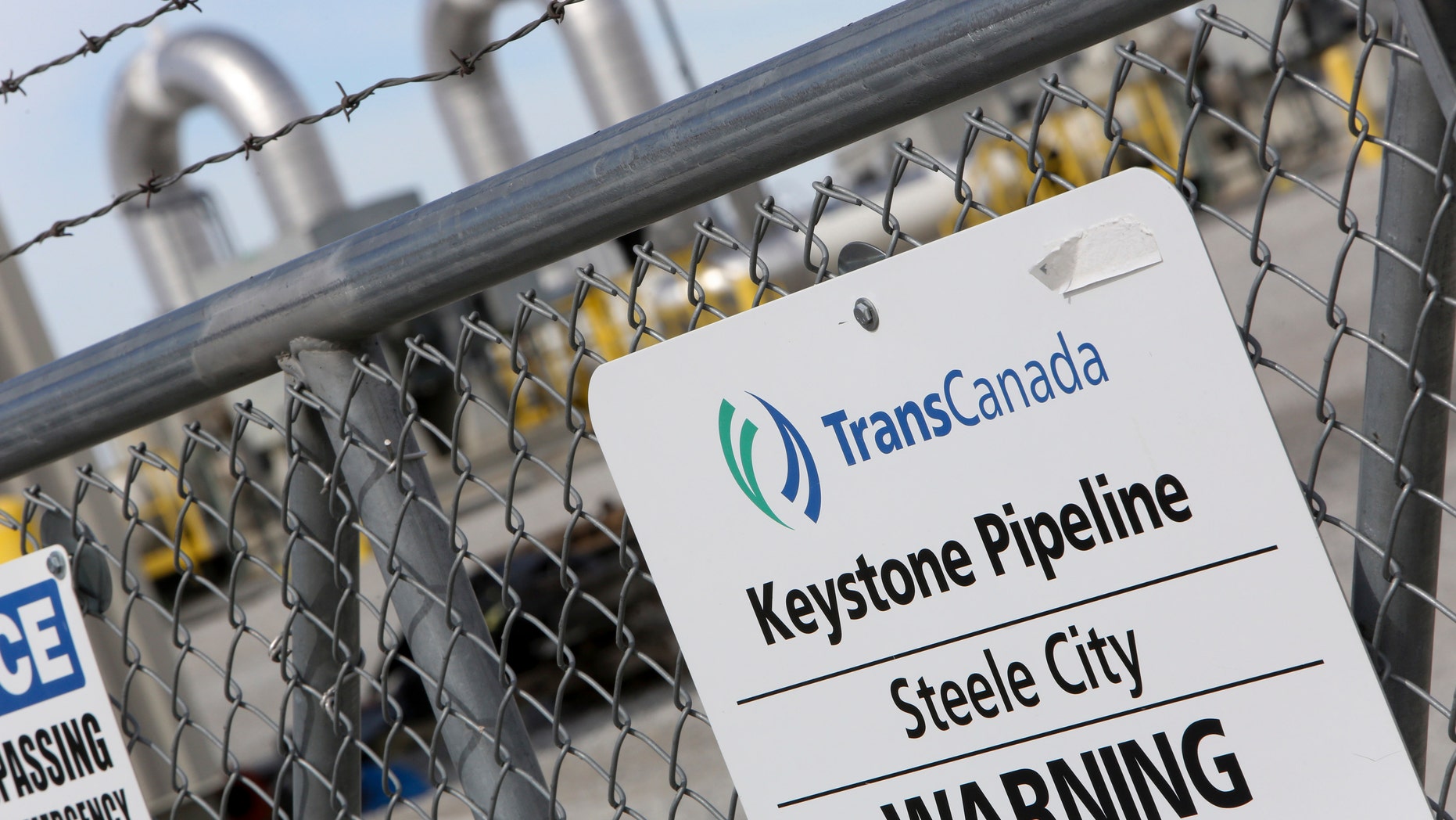 A TransCanada Keystone Pipeline pump station operates outside Steele City, Nebraska March 10, 2014.
