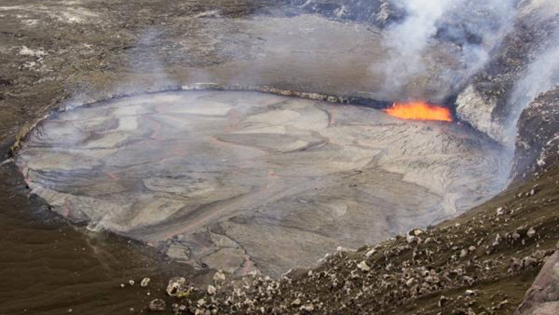 The lava lake photographed on Sunday April 26.