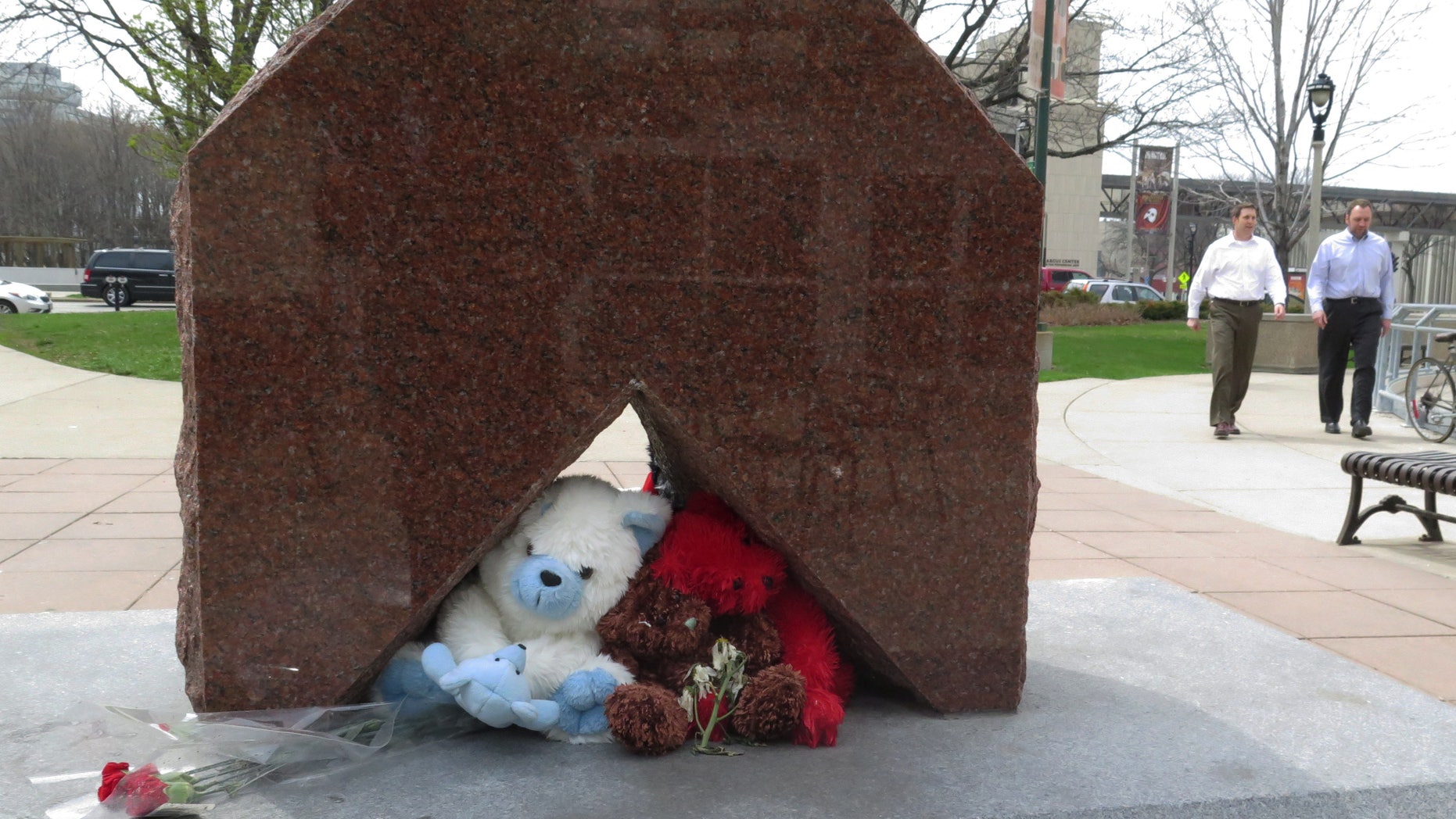 May 8, 2014 - FILE photo of a makeshift memorial in a Milwaukee park where a white Milwaukee police officer shot and killed a black man. Prosecutors said Monday that fired officer Christopher Manney wont face criminal charges because he shot Dontre Hamilton in self-defense.
