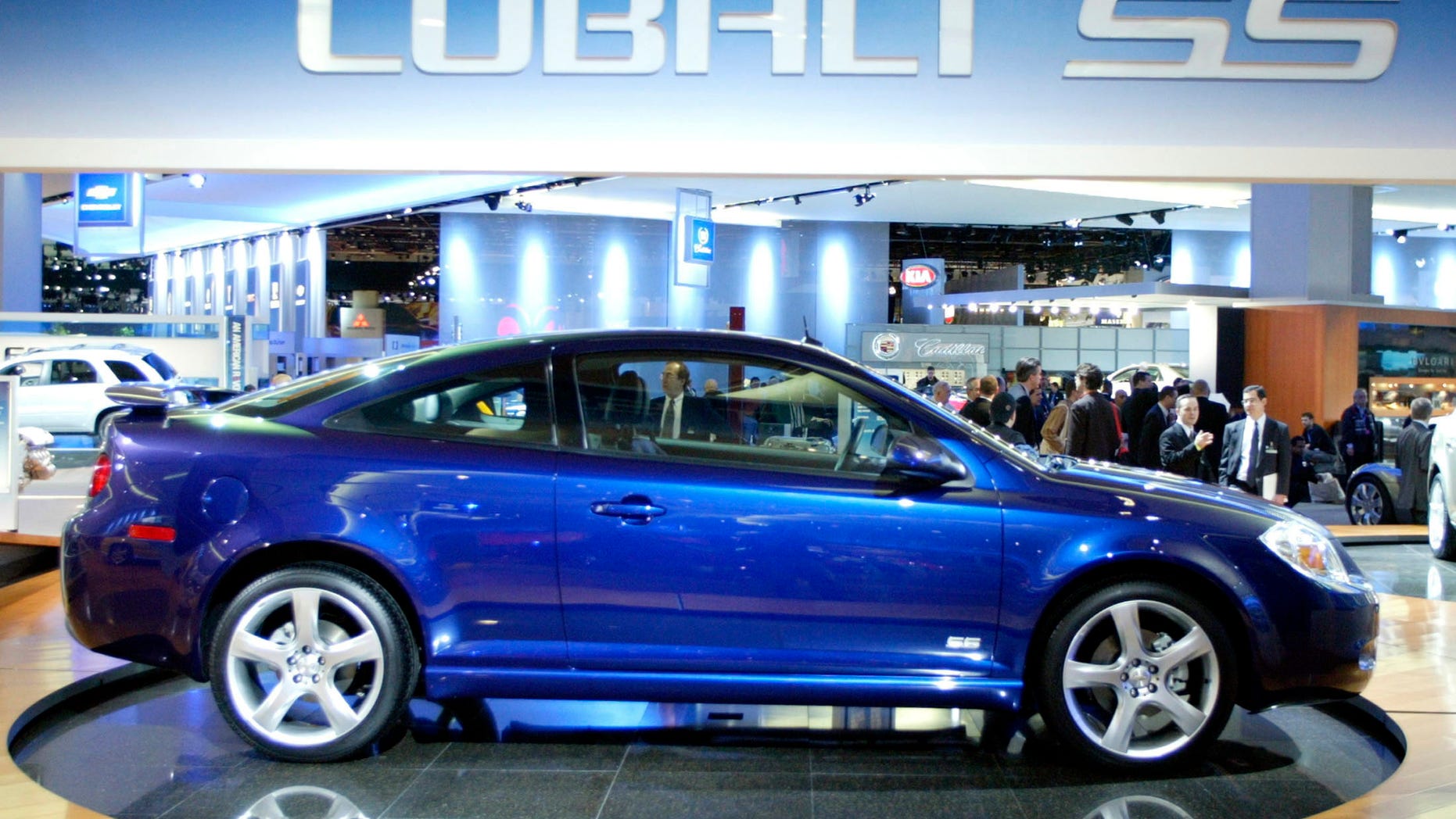 The 2005 Chevrolet Cobalt SS is displayed on the floor of the North American International Auto Show in Detroit Michigan, in this file photograph taken January 5, 2004.