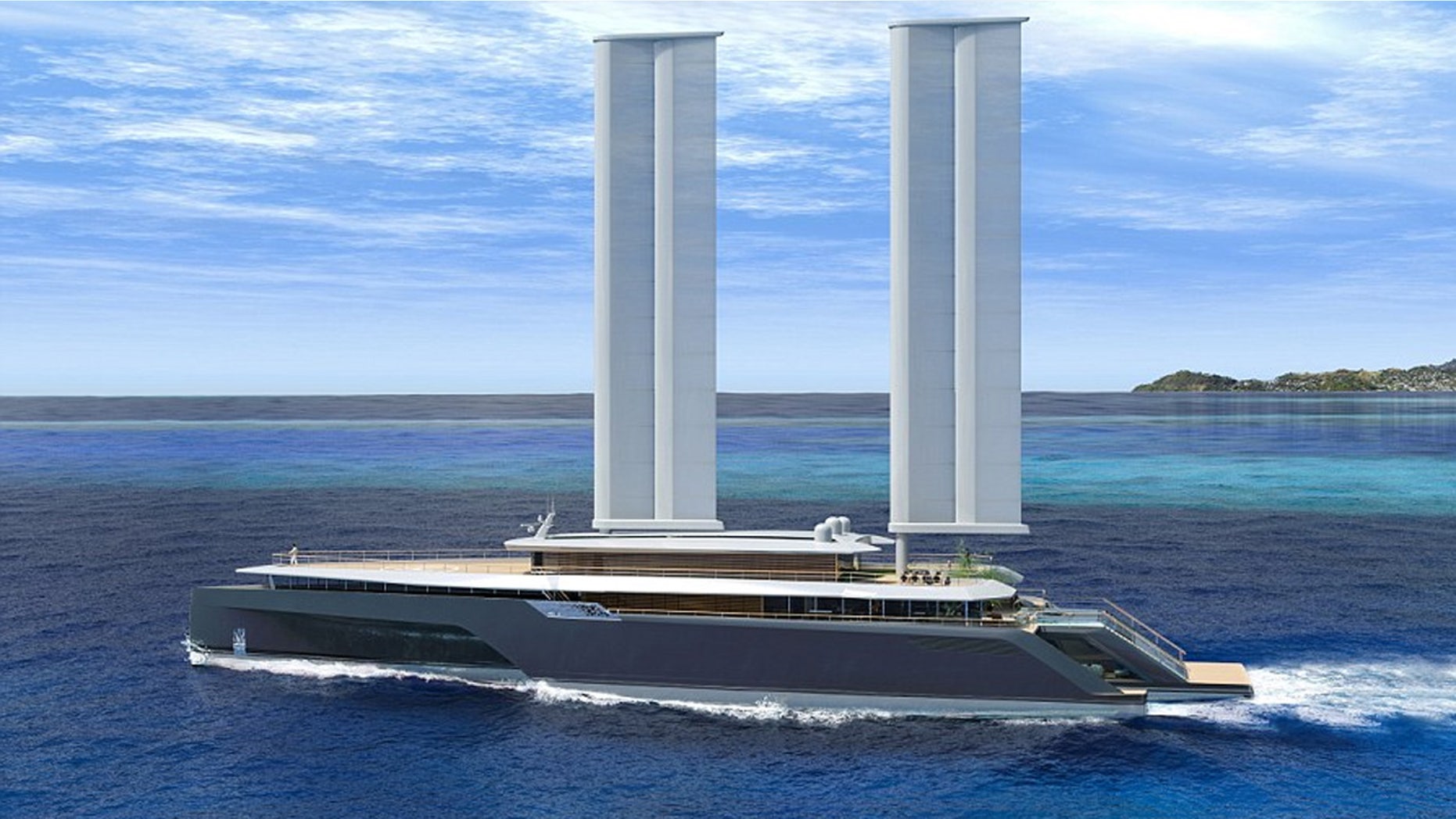 The 282ft trimaran called Komorebi is part sailboat part speedboat.