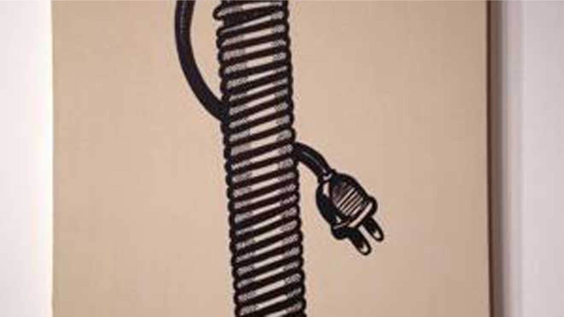 This undated photo shows "Electric Cord," an oil canvas by Lichtenstein.