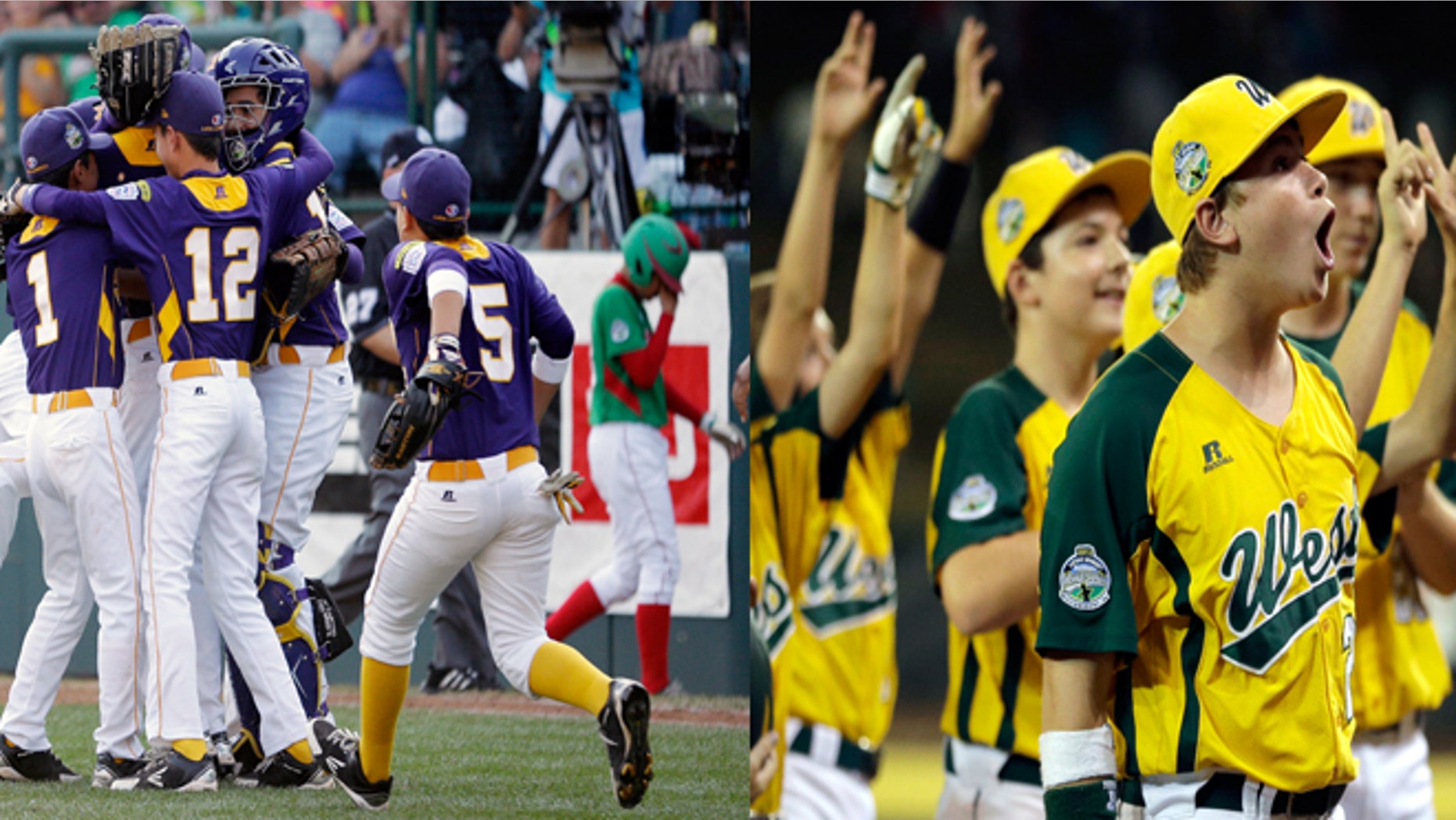 Panama celebrates a win (left) and California celebrates a win (right) on Thursday night.
(AP)