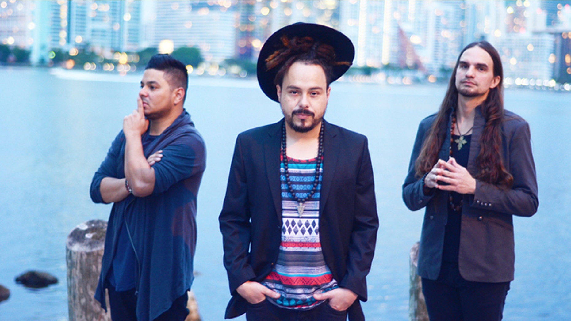 Locos por Juana: Javier Delago (left), Itagui Correa (center) and Mark Kondrat (right). (Photo by Edwin Cardona via Rock the Moon Productions/Courtesy)