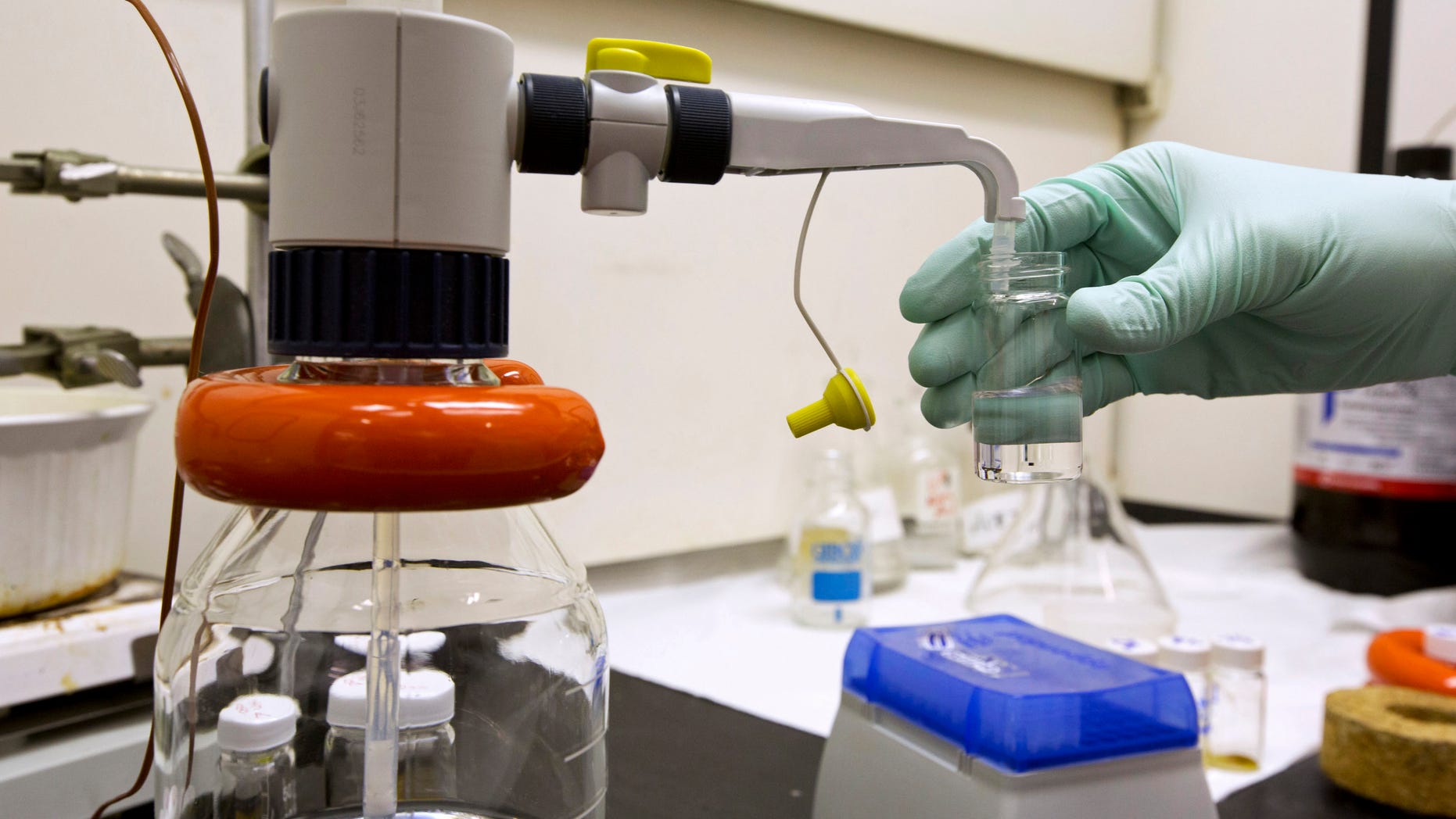 FILE: August 14, 2012: U.S. states fear proposed reductions to the U.S. budget in January will result cuts to job-generating grants for research in labs, like this FDA lab in Silver Spring, Md.