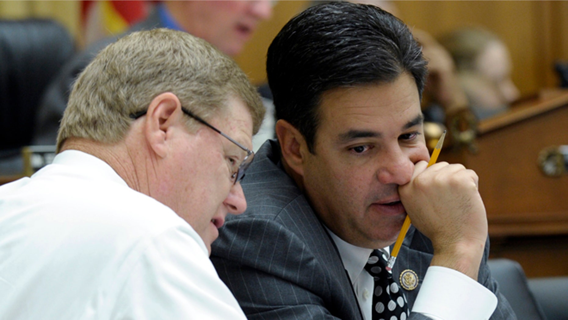 Rep. Raul Labrador, R-Idaho, right, and Rep. Mark Amodei, R-Nev., in a May 22, 2013 file photo.