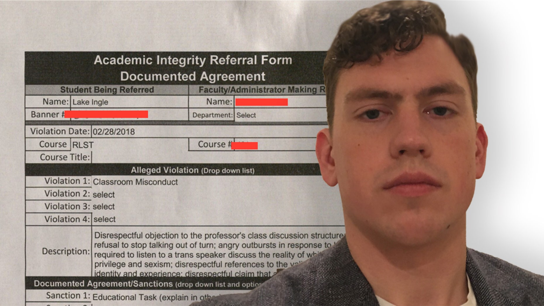 Indiana University of Pennsylvania student, Lake Ingle, was barred from class for speaking as a man and refuting his professor's claims.