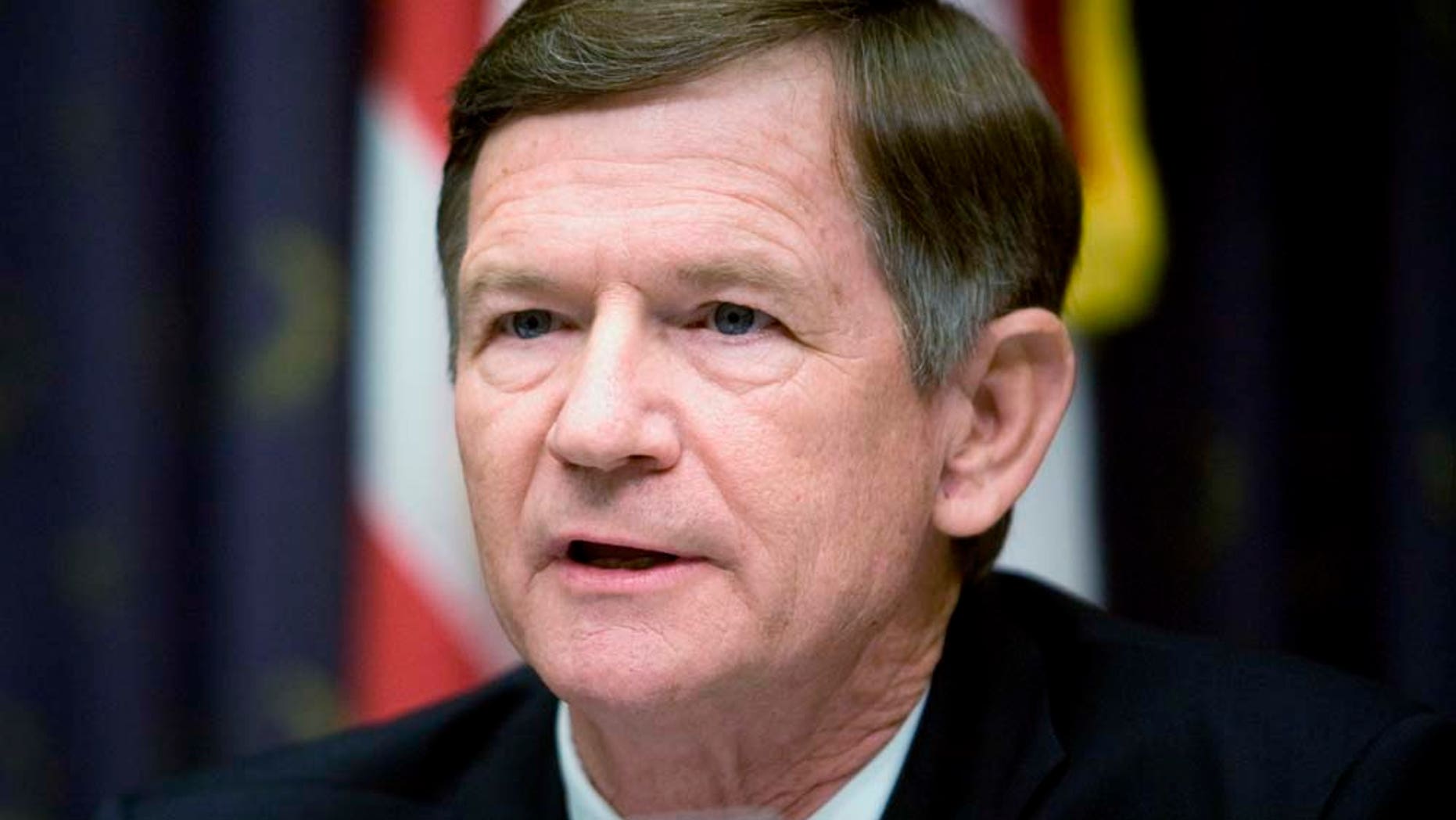 JUNE 20: Representative Lamar Smith (R-TX), here in 2008, introduced a bill that would require U.S. businesses to verify new workers through a government database. (Photo by Brendan Smialowski/Getty Images)