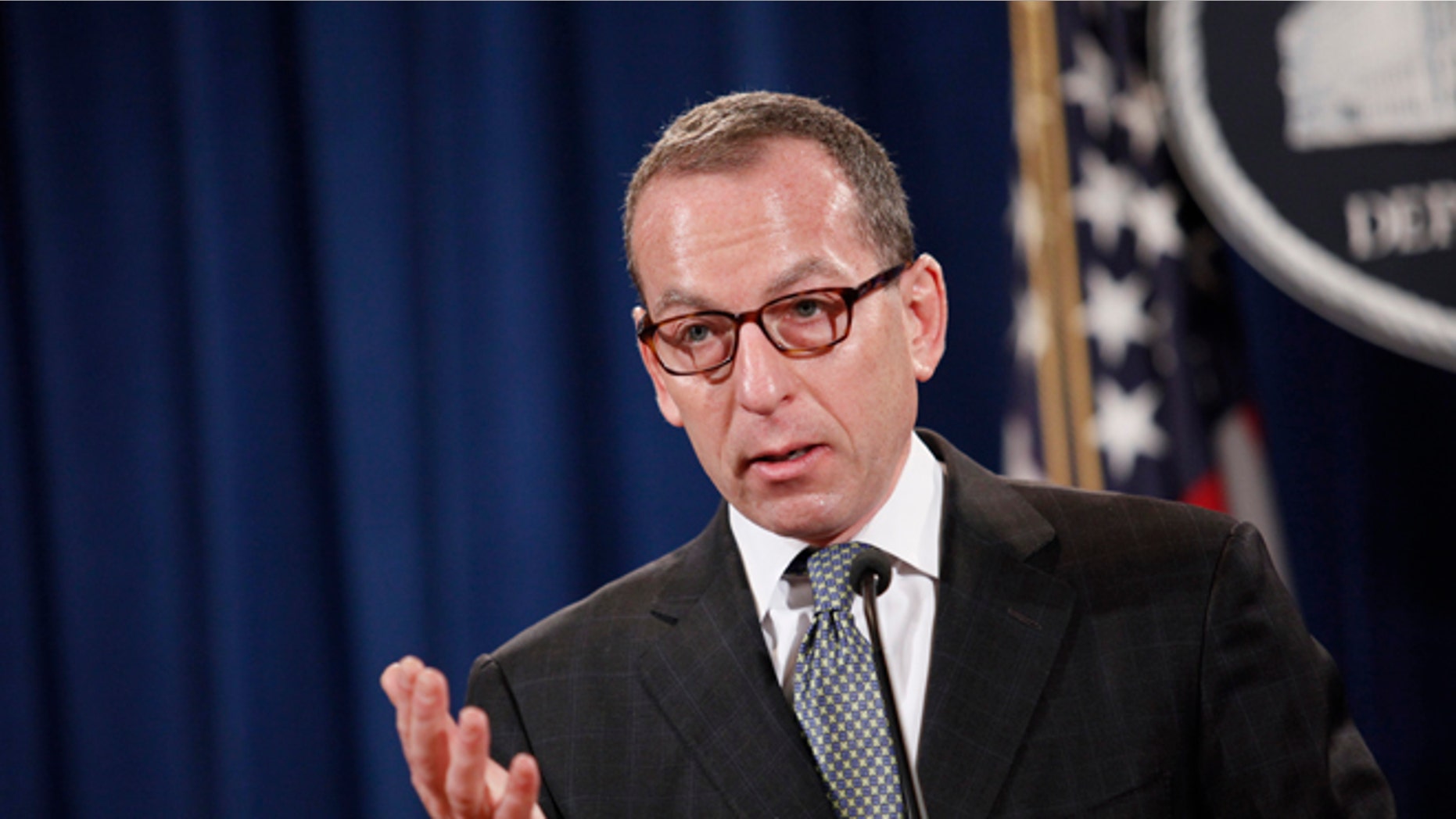 WASHINGTON, DC - DECEMBER 19: Assistant Attorney General of the Criminal Division Lanny A. Breuer speaks during a news conference at the Justice Department, on December 19, 2012 in Washington, DC. Attorney General Eric Holder announced investment bank UBS will pay 1.5 billion dollar fine to three on charges that the bank manipulated the libor interest rate. (Photo by Drew Angerer/Getty Images)