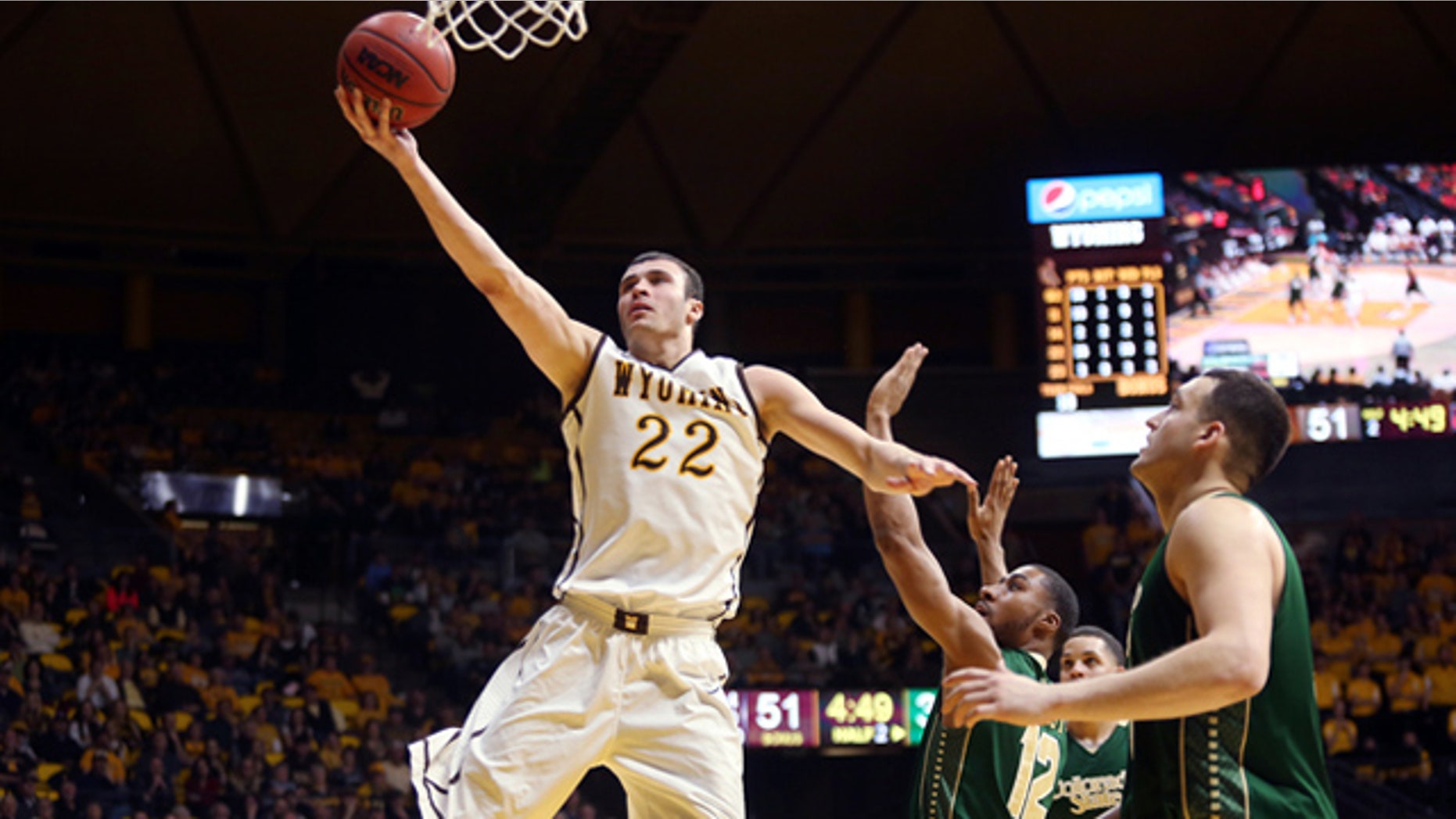 Feb 4, 2015: Wyoming's Larry Nance goes up for a shot in a game against Colorado State. (Alan Rogers, Casper Star-Tribune via AP)