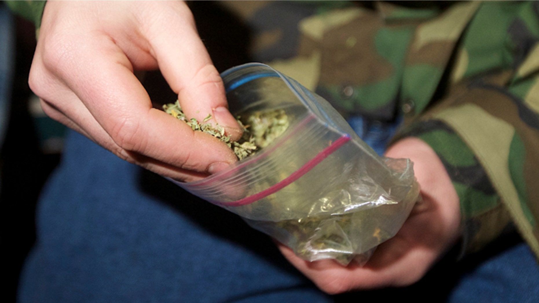SEATTLE, WASHINGTON - DECEMBER 6: A Seattle resident takes marijuana from a plastic bag shortly after a law legalizing the recreational use of marijuana took effect on December 6, 2012 in Seattle, Washington. Voters approved an initiative to decriminalize the recreational use of marijuana making it one of the first states to do so. (Photo by Stephen Brashear/Getty Images)