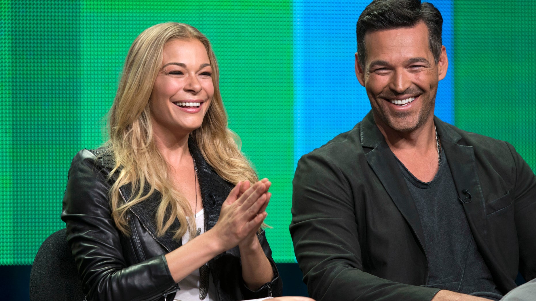 July 11, 2014. LeAnn Rimes and her husband Eddie Cibrian attend a panel for the VH1 television series "LeAnn & Eddie" during the Television Critics Association Cable Summer Press Tour in Beverly Hills, California.