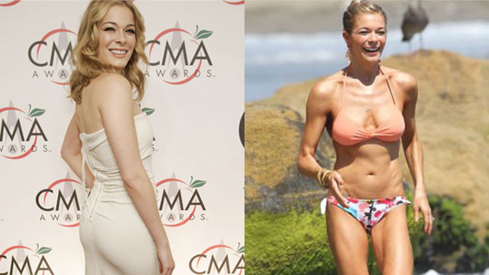 LeAnn Rimes thought she was fat before her drastic weight loss (right). Reuters/X17 Online