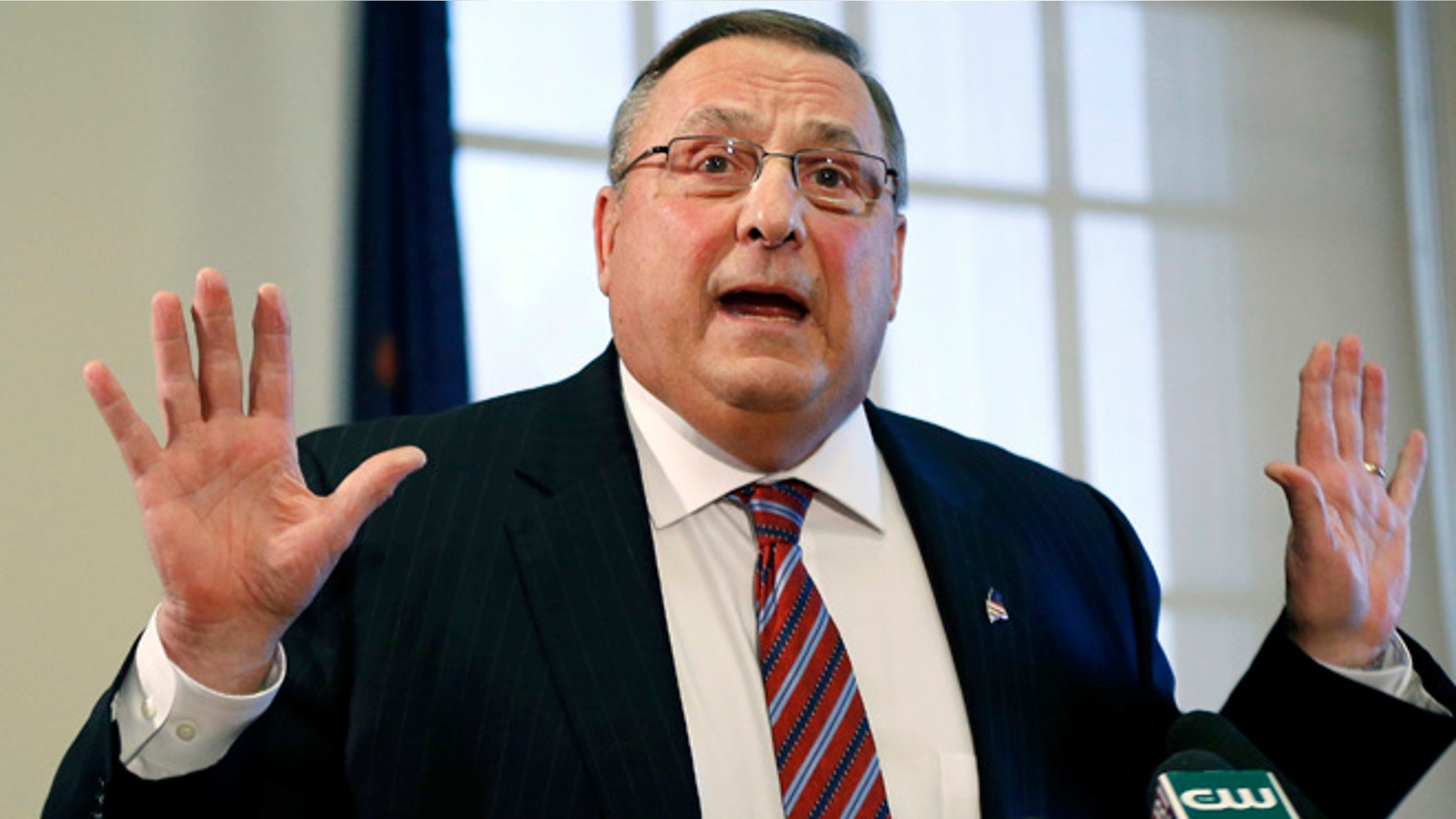 FILE - In this Jan. 8, 2016, file photo, Gov. Paul LePage speaks at a news conference at the State House in Augusta, Maine. Lepage said Wednesday, Aug. 31, 2016, he intends to seek "spiritual guidance" in hopes of quieting a controversy he created when he left an obscene message on a Democratic lawmaker's voicemail and then said he wished he could challenge him to a duel and point a gun at him. LePage said he doesn't intend to talk to the media anymore, a claim he has made before. (AP Photo/Robert F. Bukaty, File)