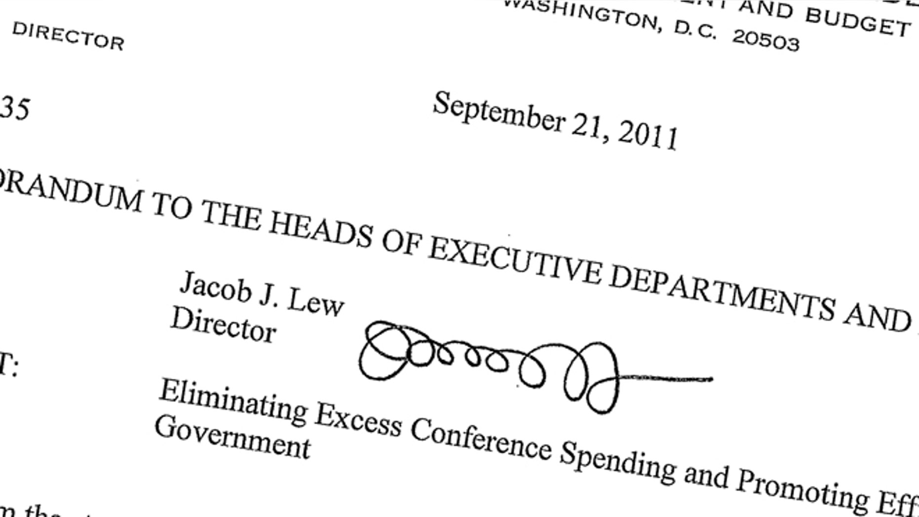 This Sept. 21, 2011, memo posted on the White House website shows then-Office of Management and Budget director Jack Lew's signature.