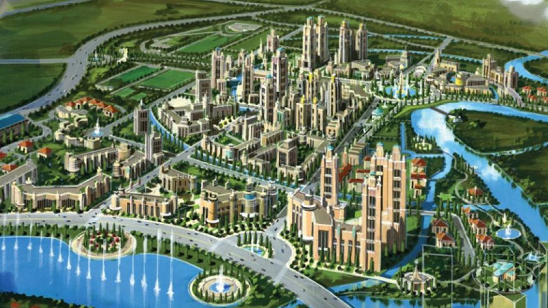 A rendering of a possible city to be built in Liberland. (Courtesy of Liberland)