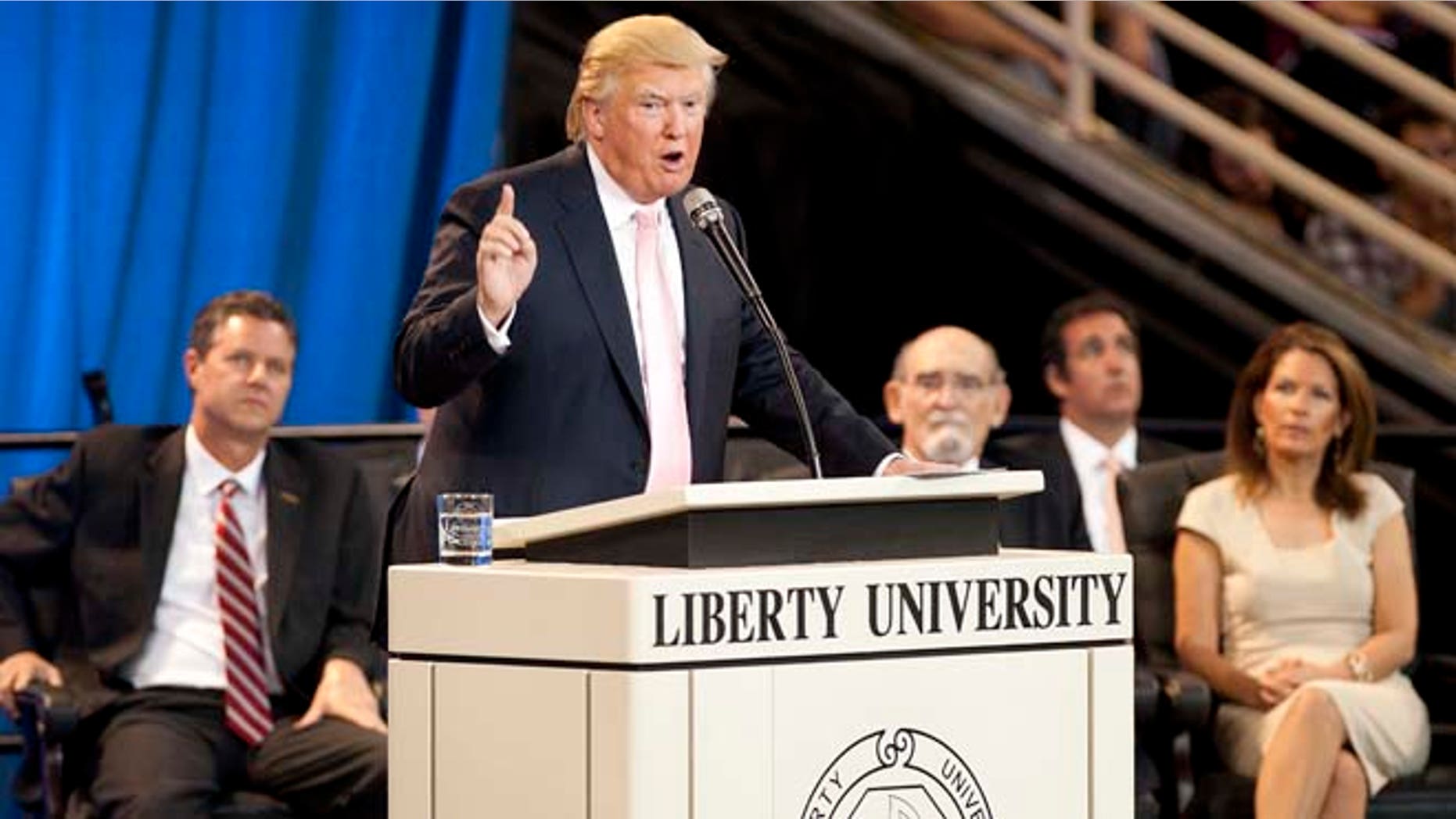 Sept. 24, 2012: Donald Trump speaks at Convocation at Liberty University in Lynchburg, Va.