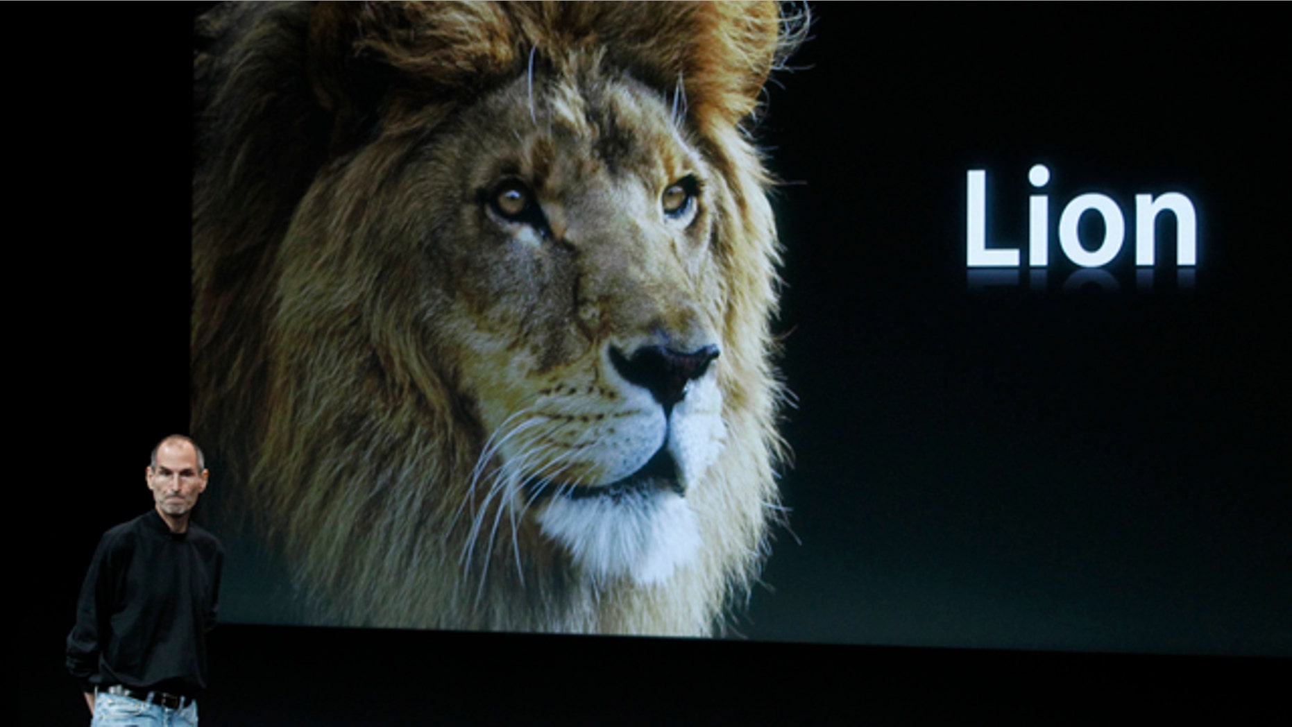 Apple CEO Steve Jobs talks about the new Apple Mac X Lion at Apple headquarters in Cupertino, Calif., Wednesday, Oct. 20, 2010. (AP Photo/Tony Avelar)