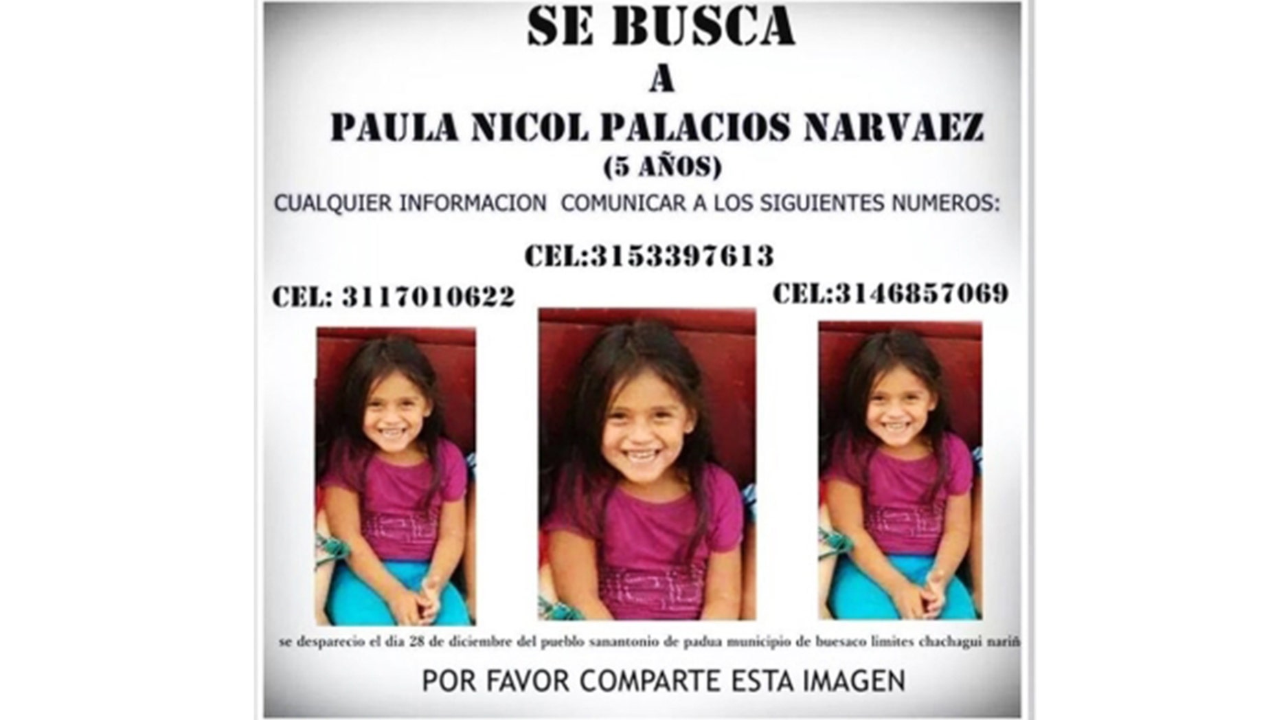 Missing 6 Year Old Colombian Was Sold To Organ Traffickers