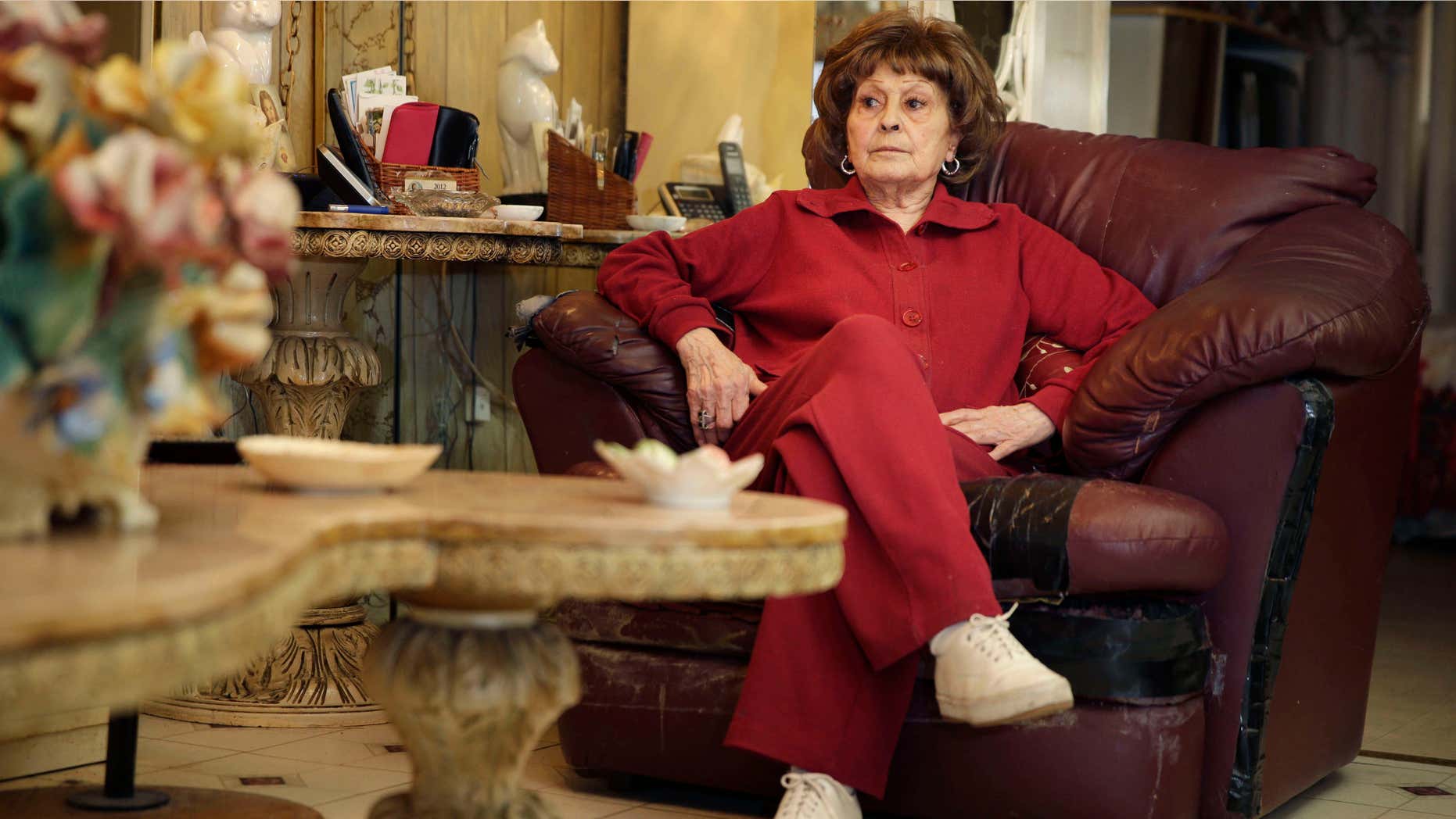 March 31, 2015: Adele Sarno poses for picture in her apartment in the Little Italy section of Manhattan.