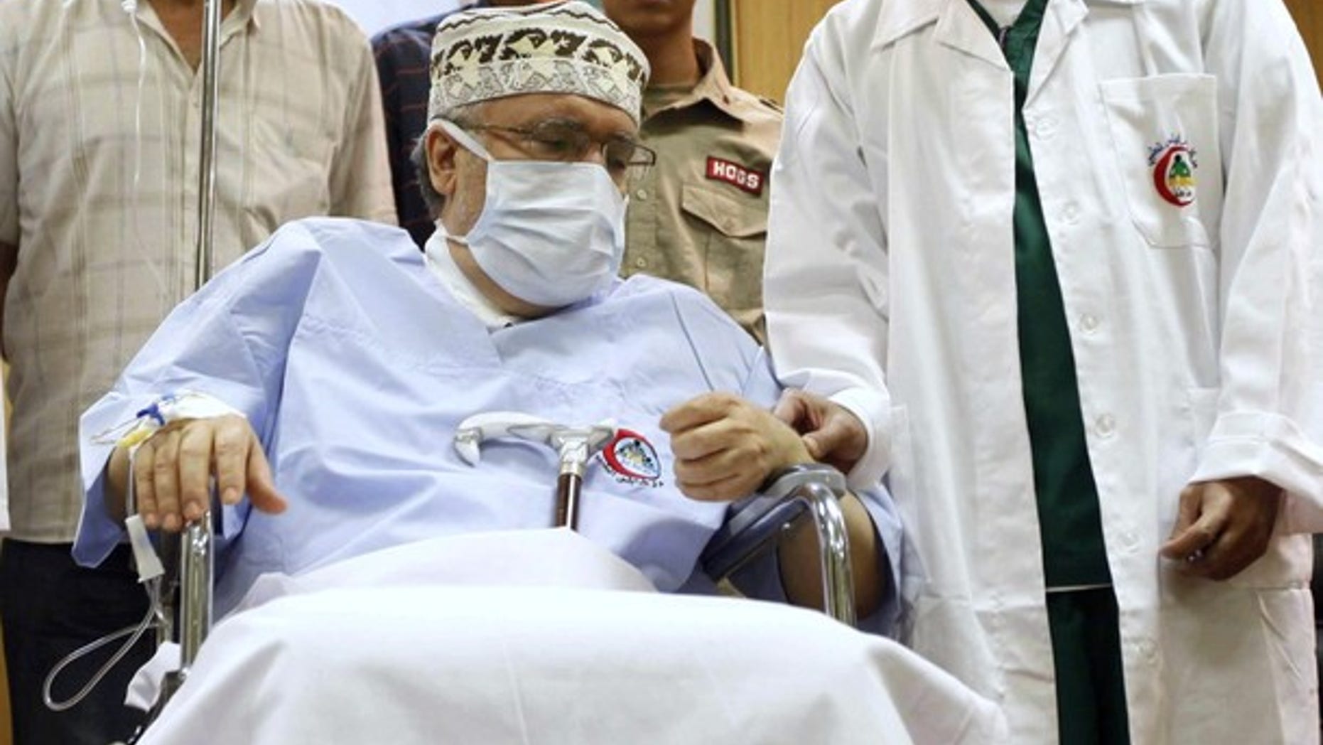 Sept. 9, 2009: Abdel Basset al-Megrahi is seen in his room at a hospital in Tripoli.