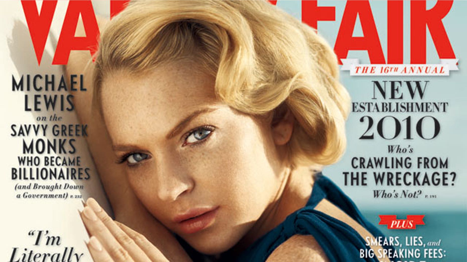 Lindsay Lohan is on the cover of the October issue of Vanity Fair.
