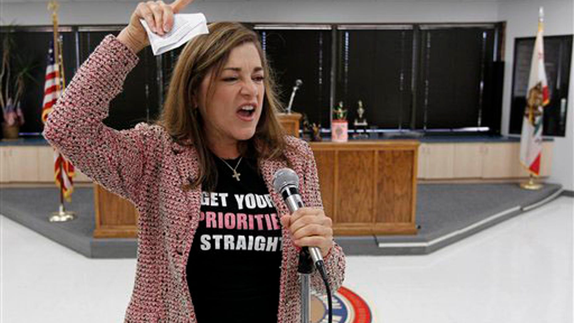 Rep. Loretta Sanchez, D-Calif., speaks during a campaign event at the O.C. Labor Federation's headquarters in Orange, Calif., Saturday, Oct. 9, 2010.