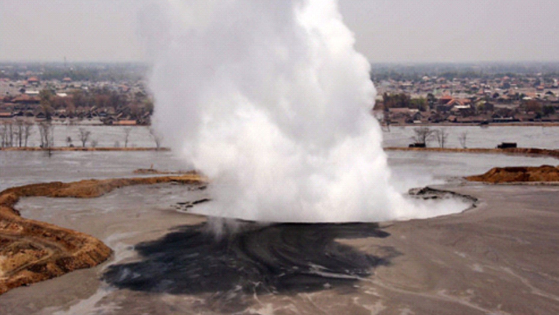 The main vent of the Lusi mud volcano taken within a few months of eruption.