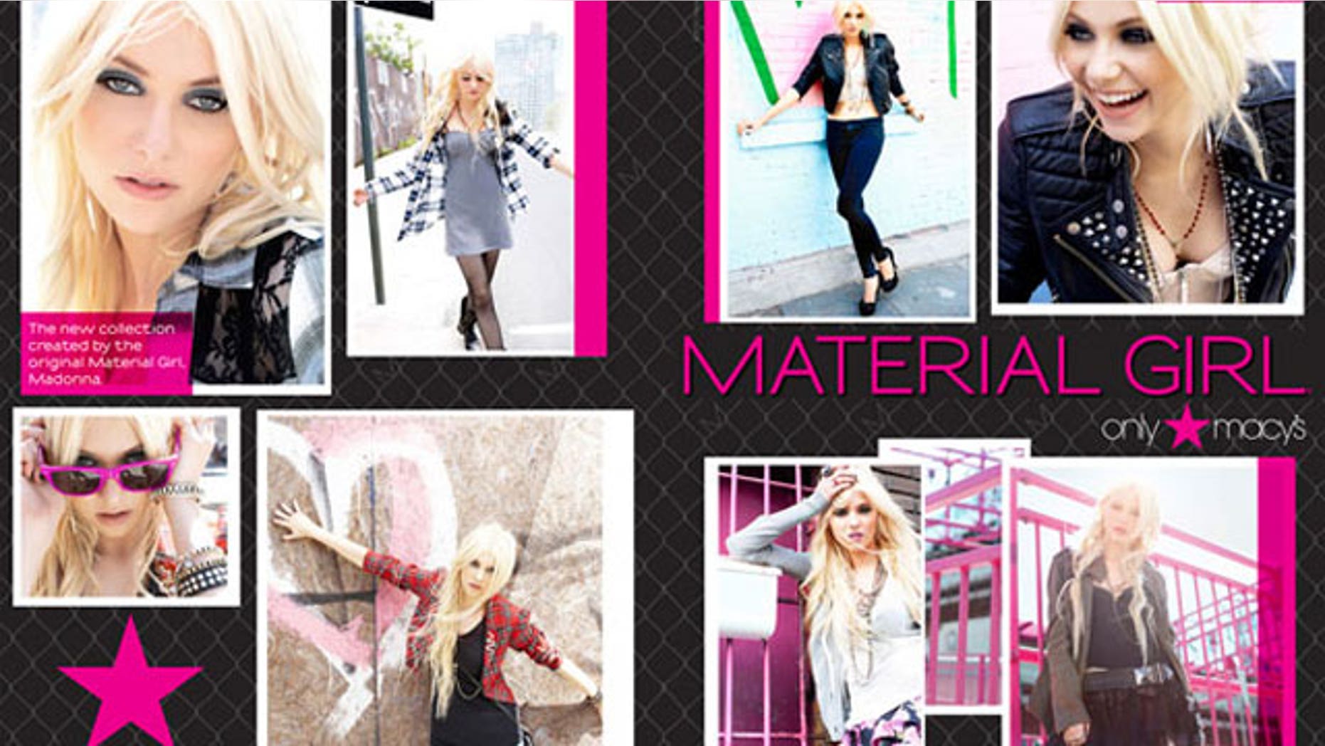 The Material Girl collection will be available exclusively at Macys stores.