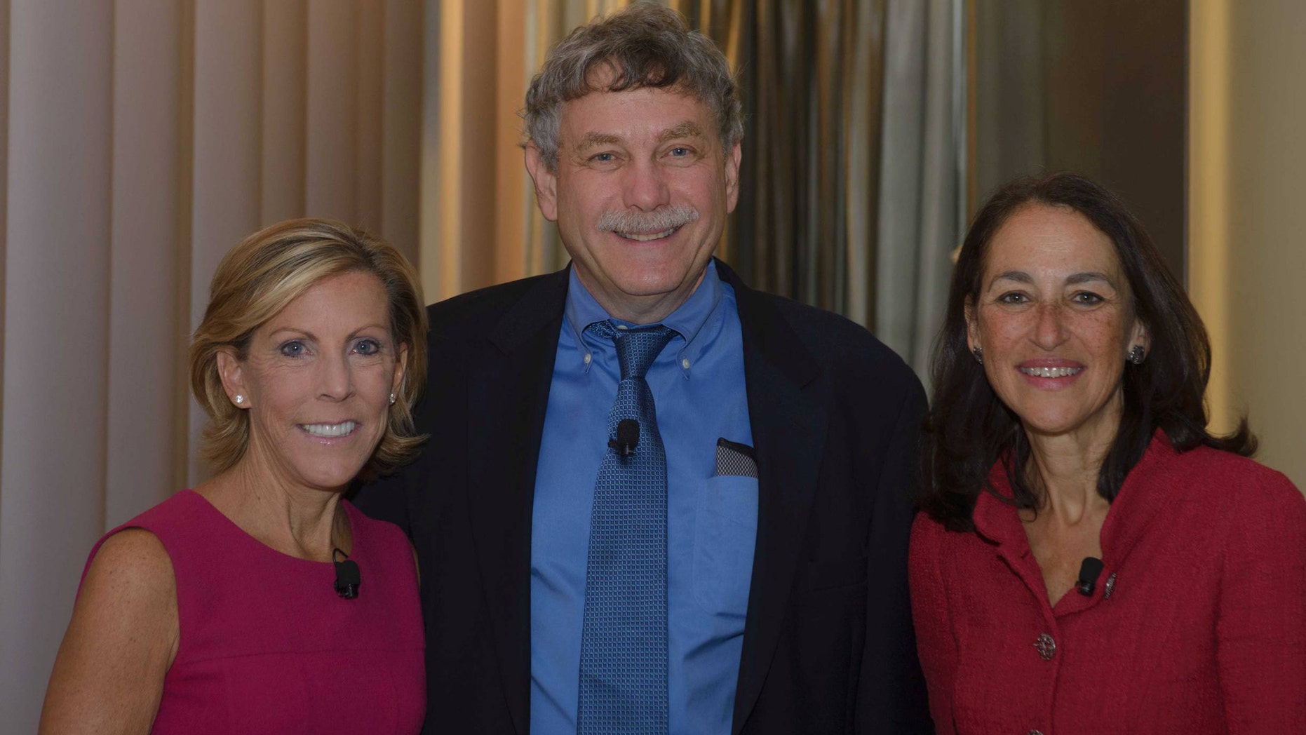 Kathy Giusti, left, with Eric Lander, founding director of the Broad Institute of the Massachusetts Institute of Technology and Harvard University, and Dr. Margaret A. Hamburg, commissioner of the US Food and Drug Administration at an event on September 25, 2013.