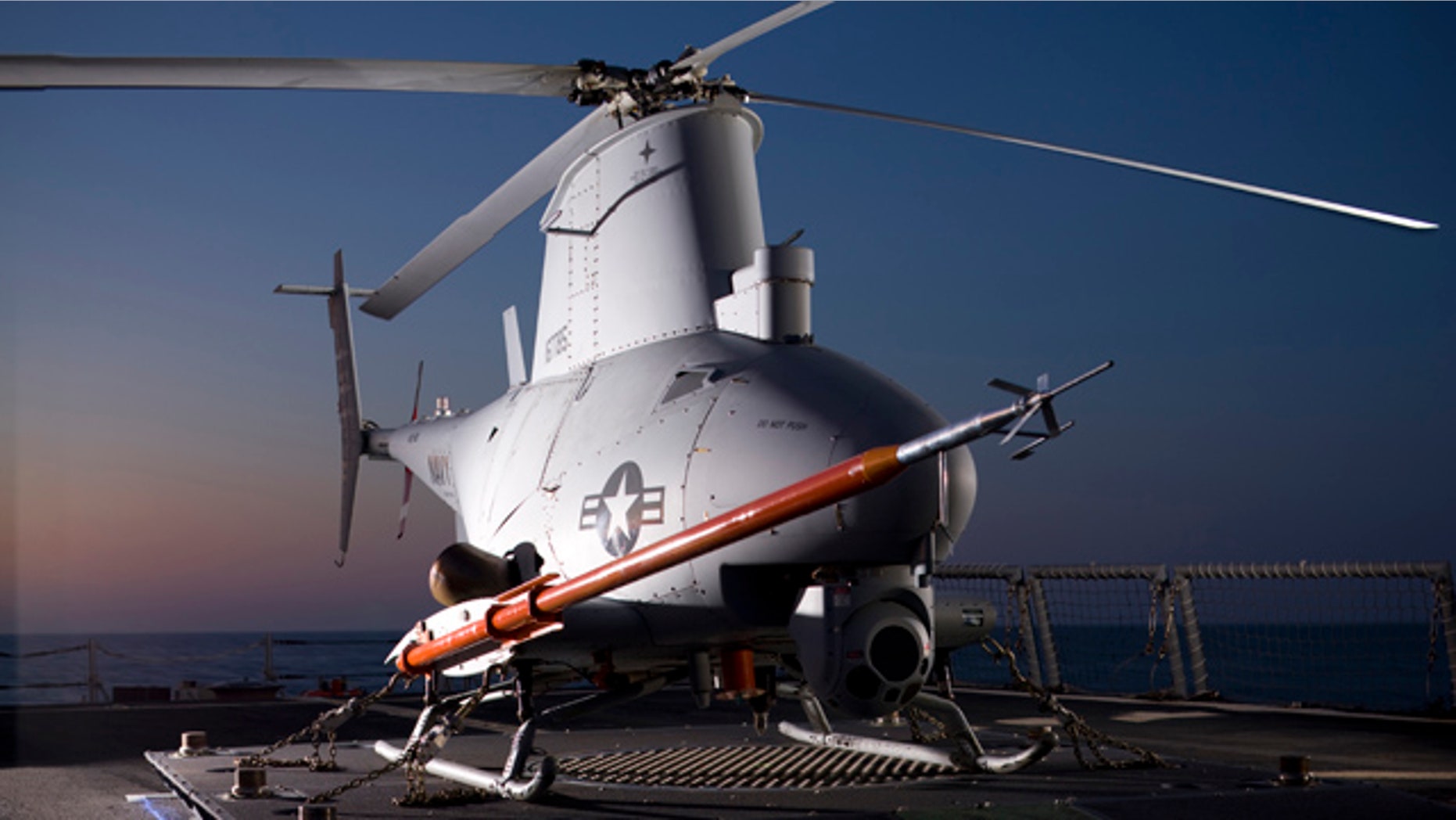 An MQ-8B Fire Scout onboard the USS McInerney.