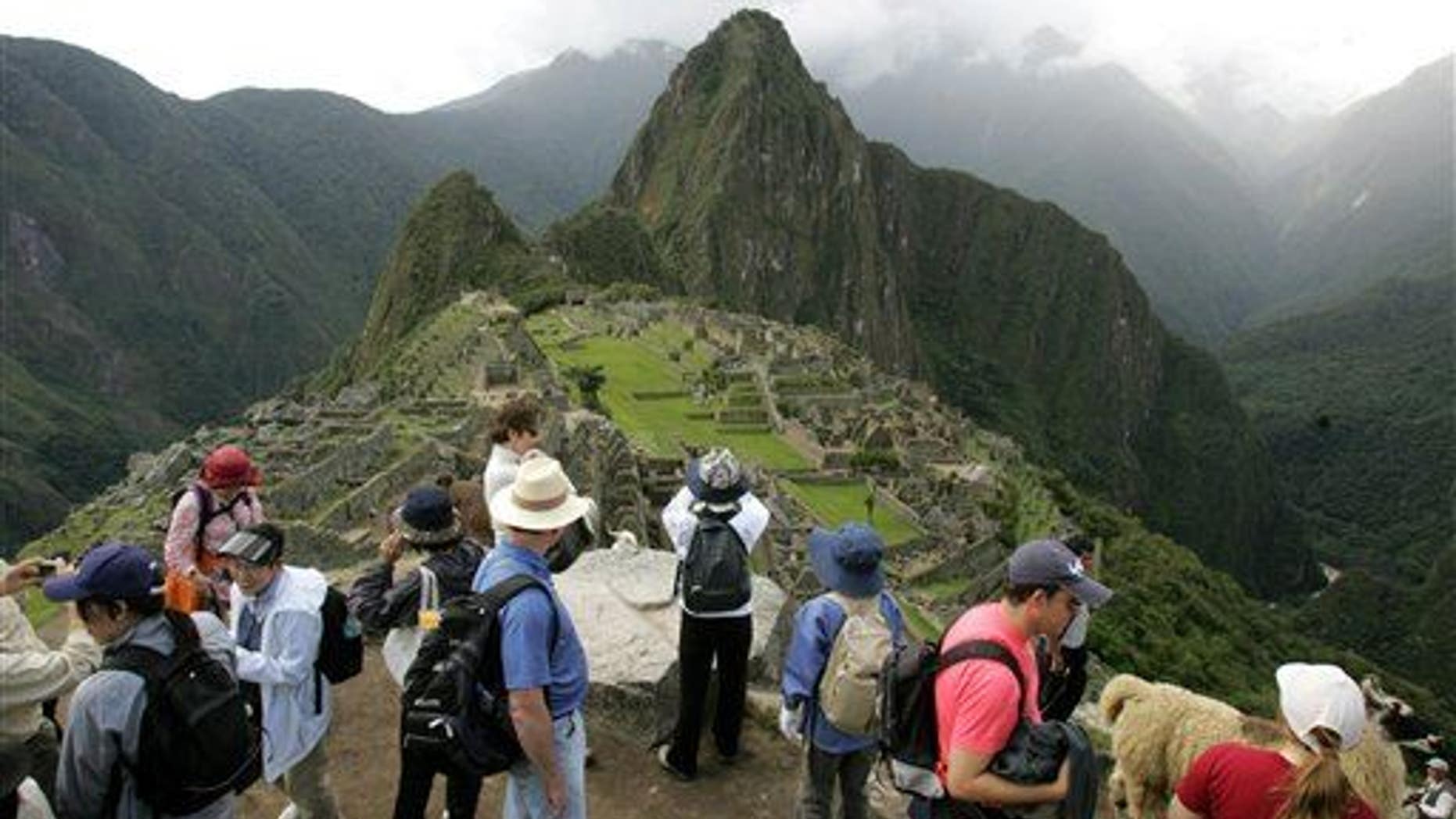Tourists at Machu Picchu in Peru in 2008.