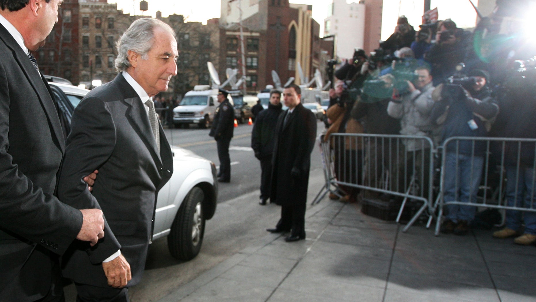 Bernard Madoff arrives at federal court in New York.