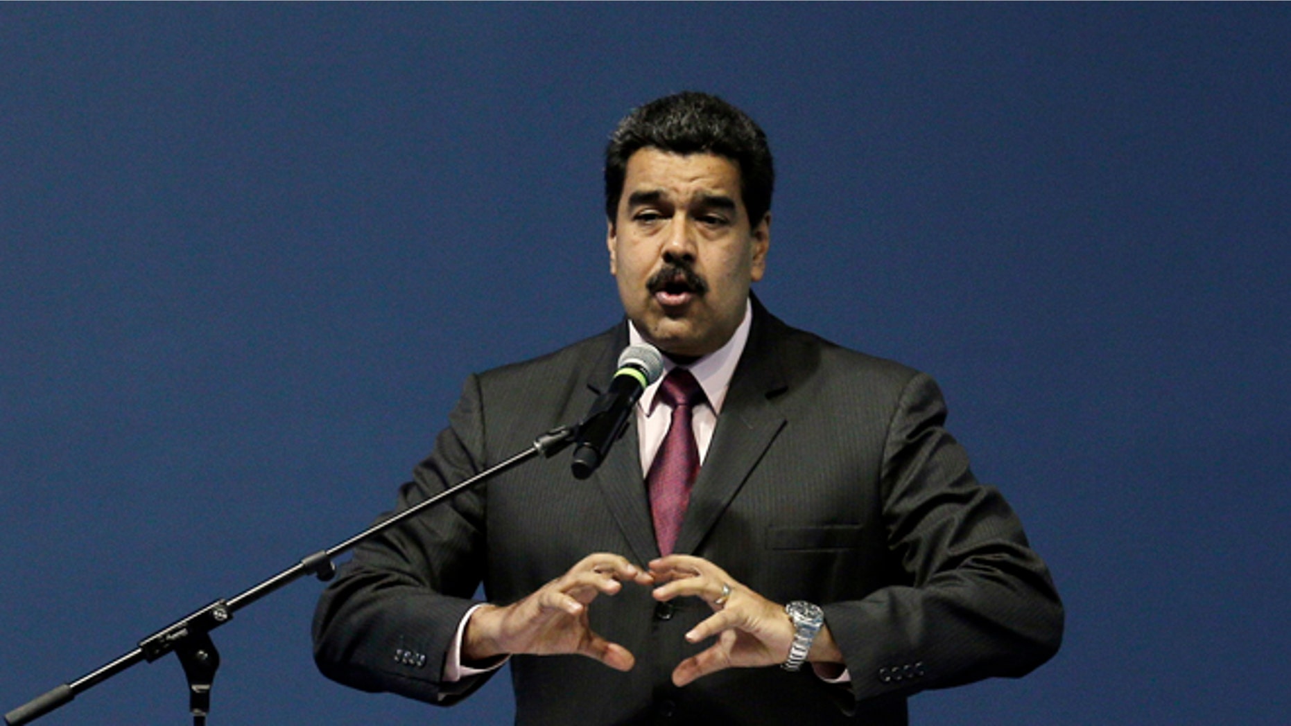 Venezuela's President Maduro during the opening of the third United Nations Habitat Conference, in Quito, Ecuador, Oct. 17, 2016.
