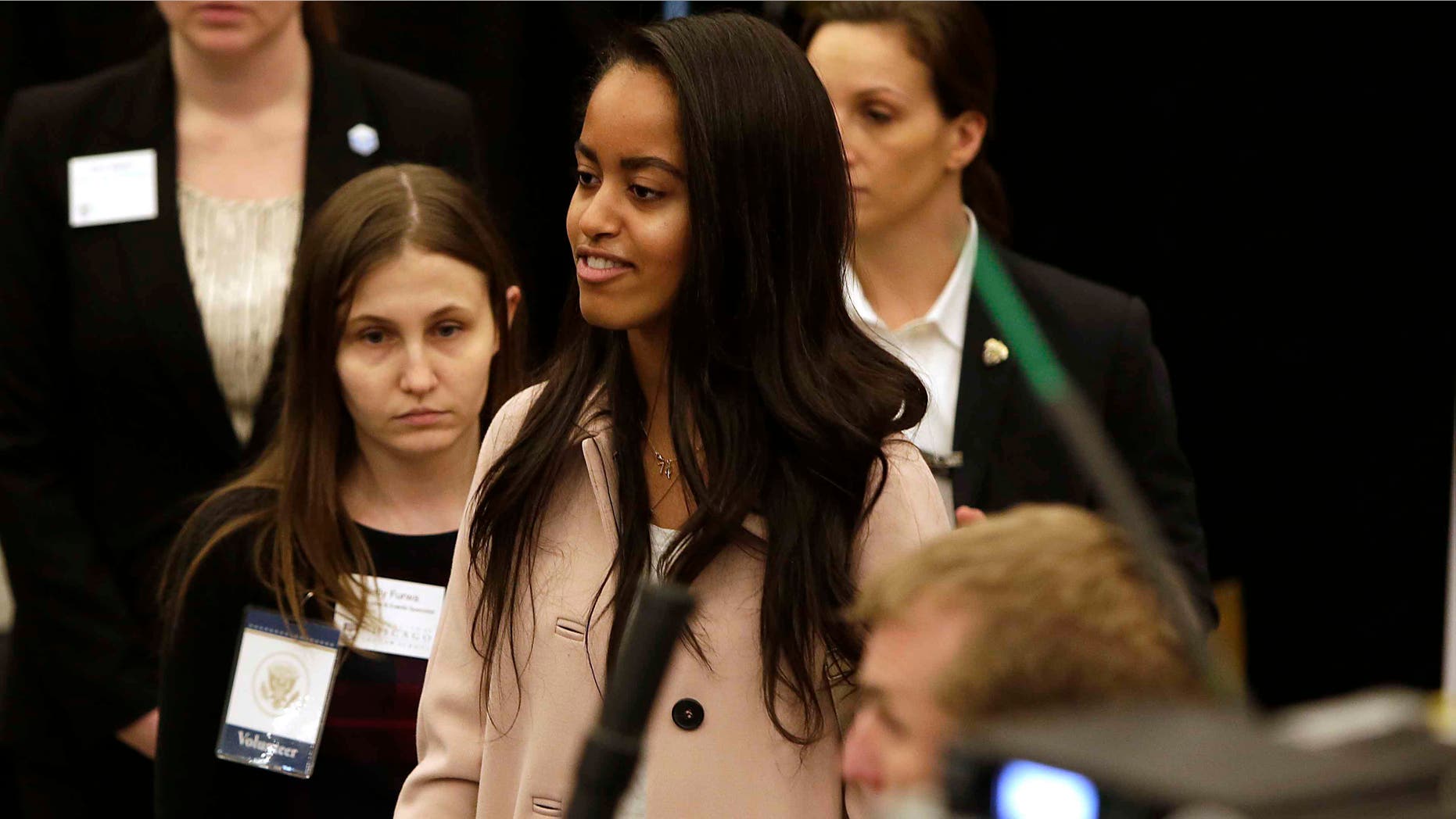 Malia Obama at the University of Chicago Law School on April 7, 2016 in Chicago, Illinois.