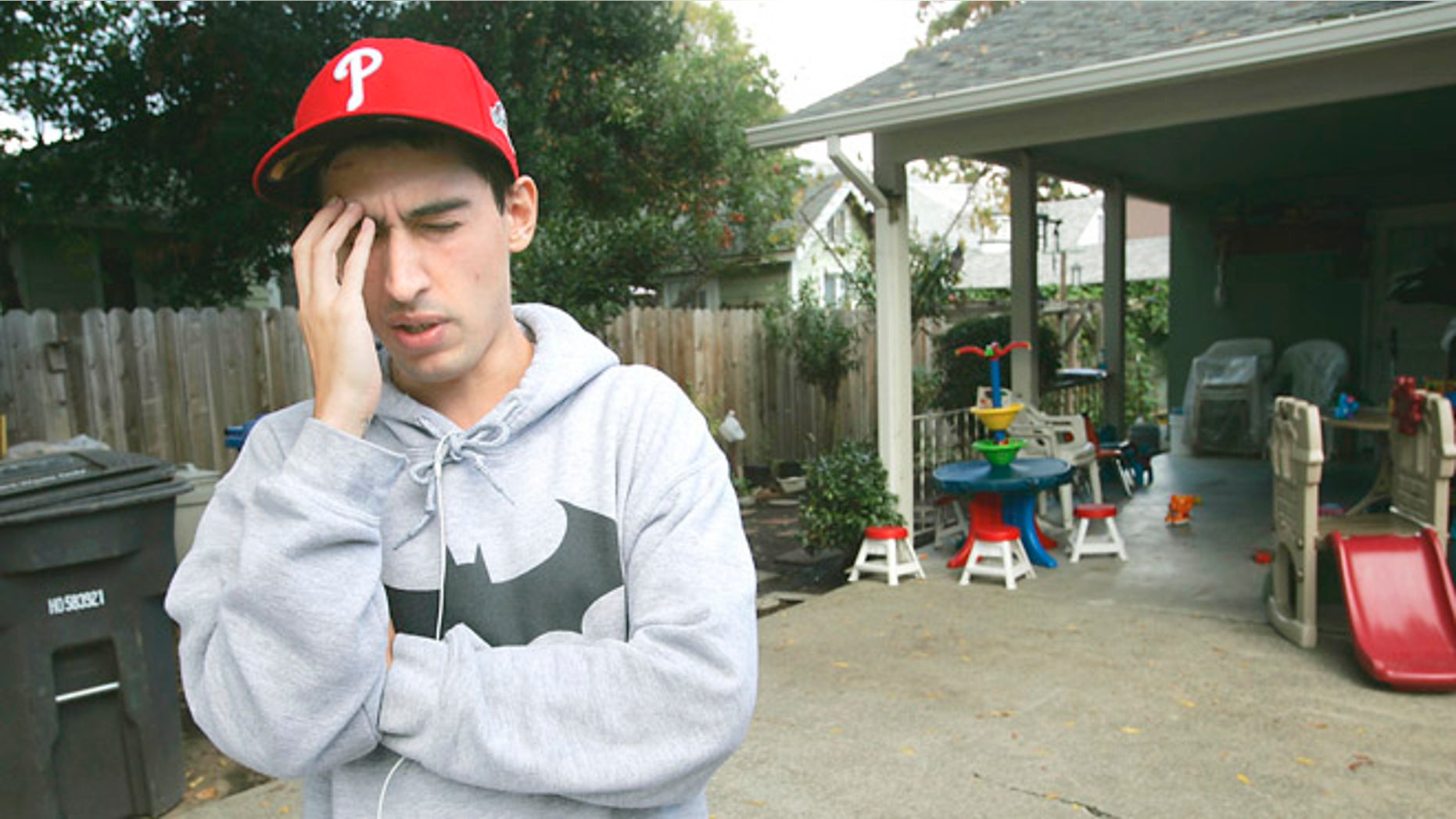 In a Nov. 2, 2015 photo, college student Luis Ortiz pauses while describing the night he ended up in the Queen of the Valley Medical Center earlier this year. Ortiz says he went to the emergency room in early September with a terrible headache and nausea, became comatose and when he woke up doctors told him he had a tapeworm larvae living in his brain and required immediate surgery. The surgery and the aftermath have greatly impacted his life, said Ortiz. (J.L. Sousa/Napa Valley Register via AP)