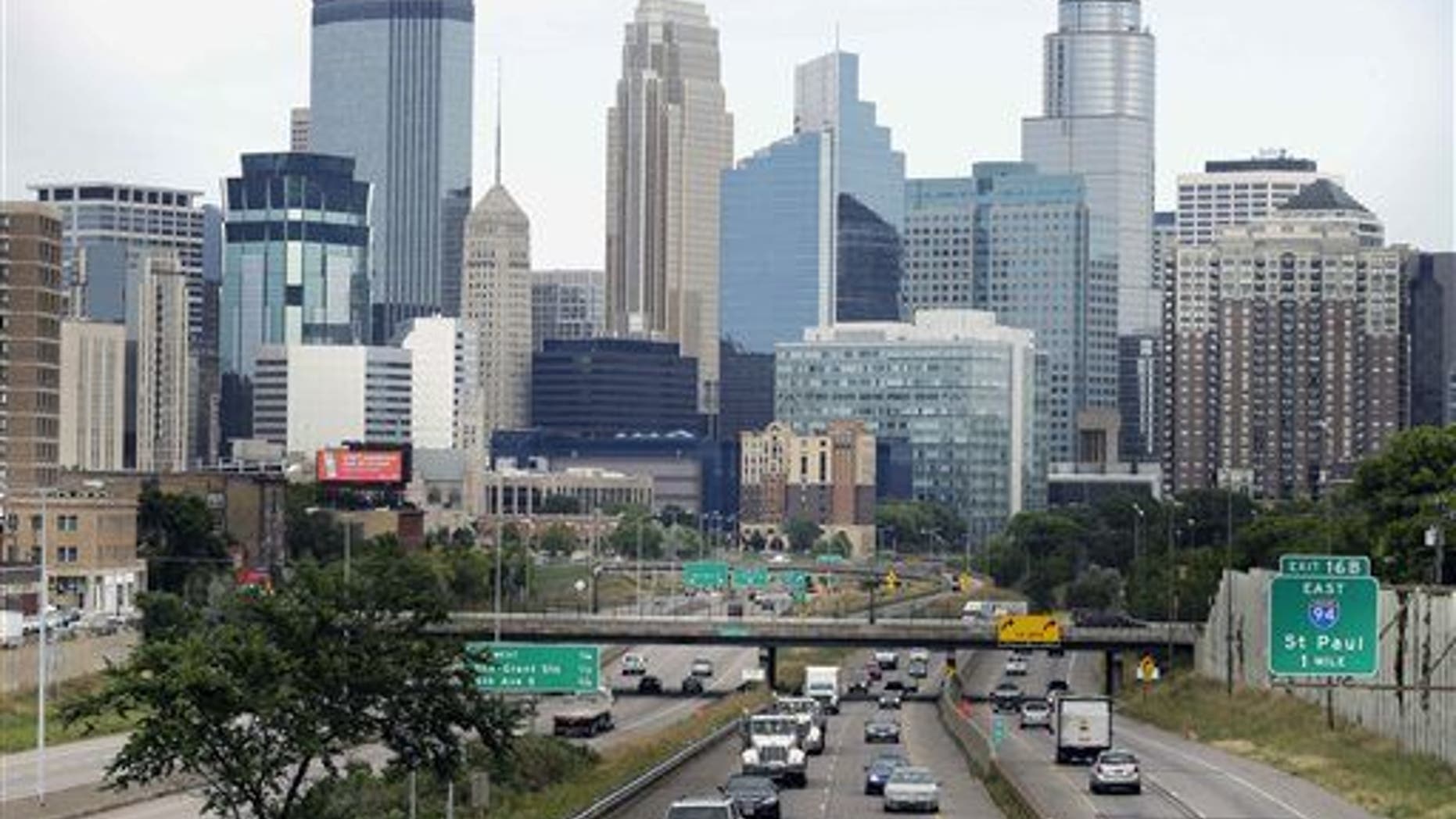 The Minneapolis skyline is shown; Thomas Sonnenberg was killed in his Minneapolis home on Friday.