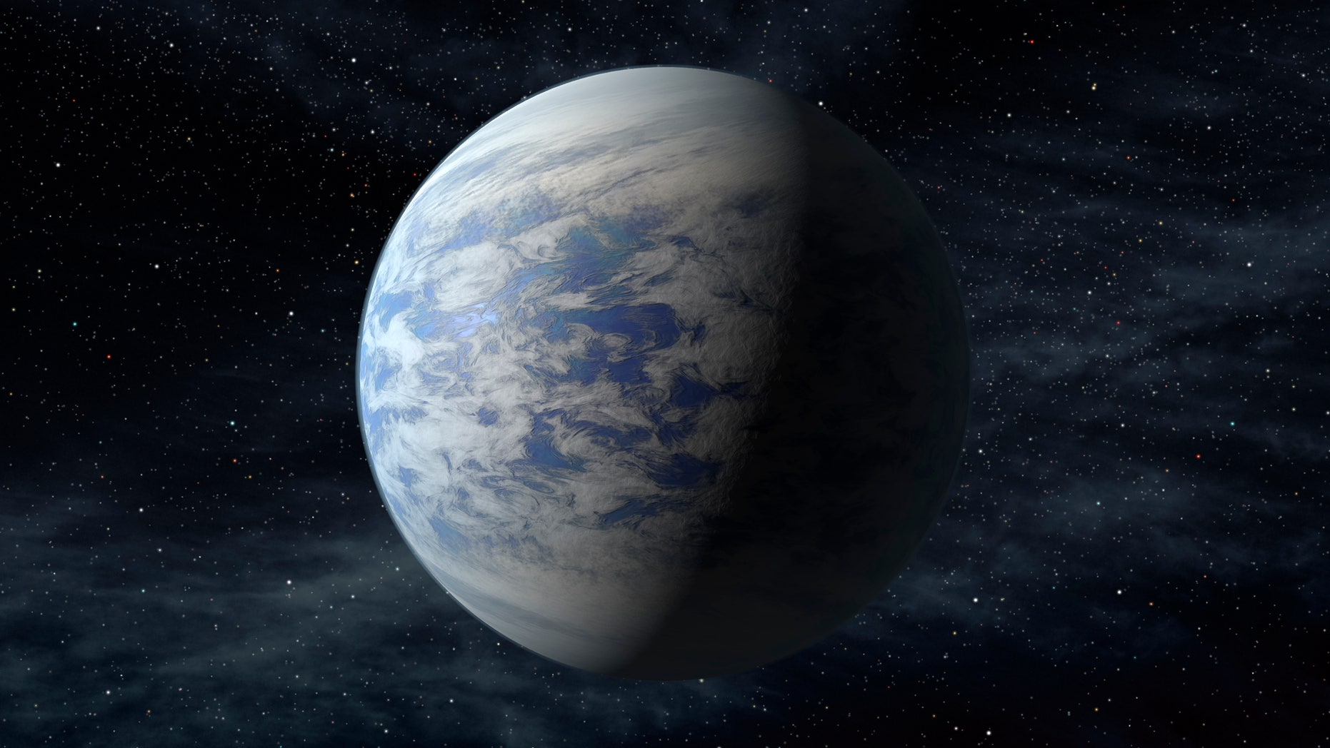 This artist's rendition provided by NASA shows Kepler-69c, a super-Earth-size planet in the habitable zone of a star like our sun, located about 2,700 light-years from Earth in the constellation Cygnus.