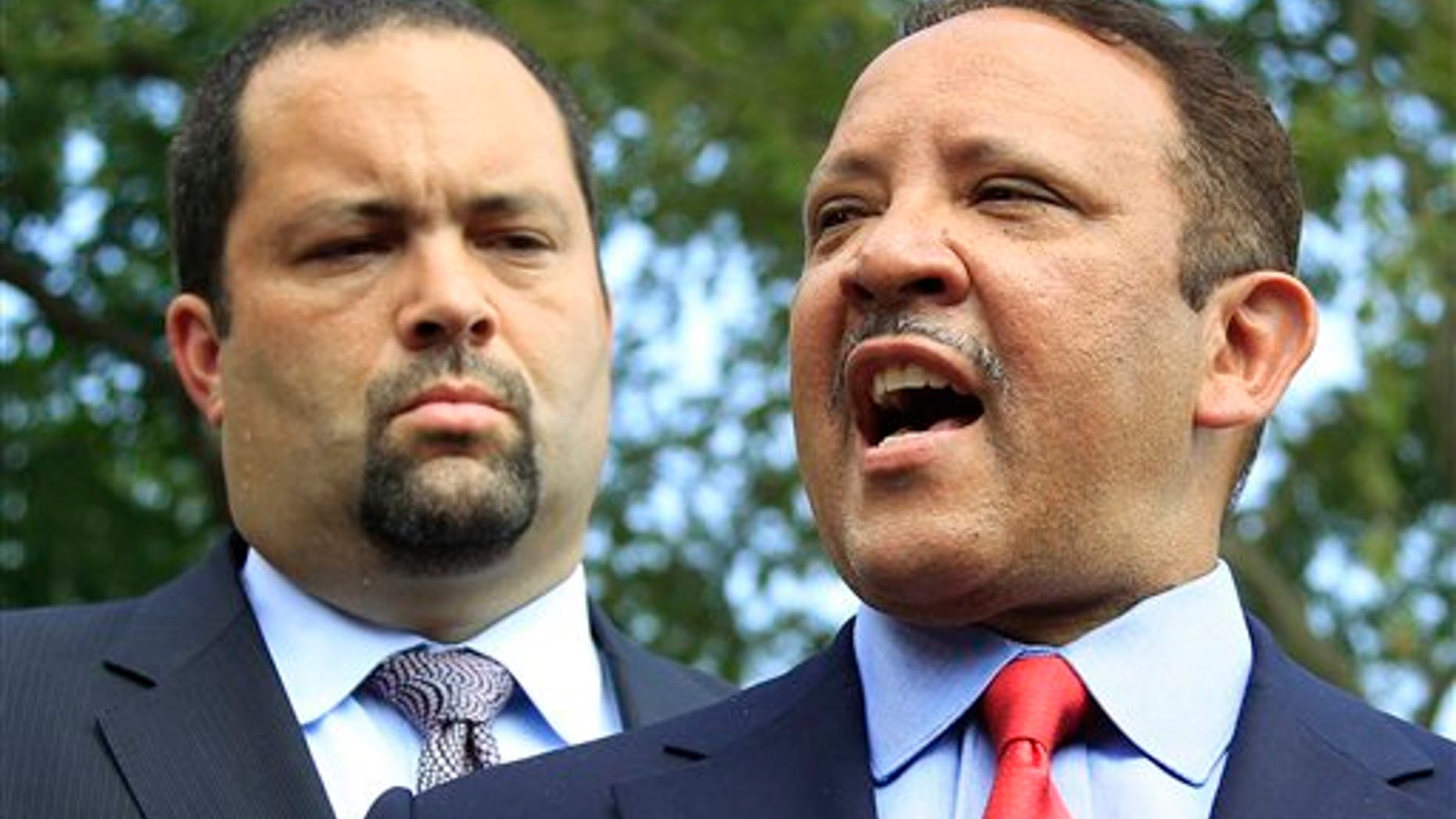 July 21: Marc Morial, right, president of the National Urban League, and Ben Jealous, president of the NAACP, speak to reporters after a meeting with President Obama at the White House in Washington, D.C.
