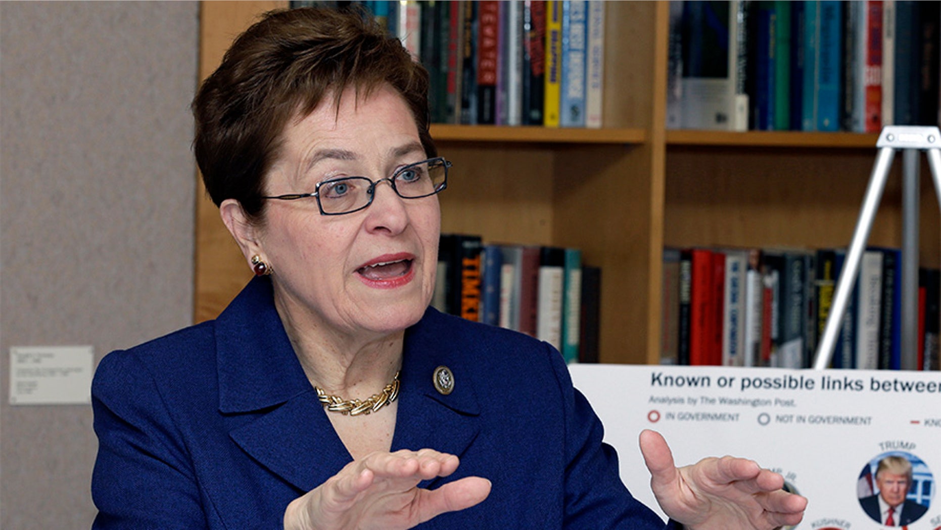 Rep. Marcy Kaptur, D-Ohio, speaks during a press conference Monday, March 6, 2017