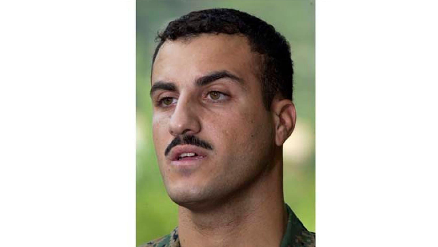 July 19, 200: In this file photo, Marine Cpl. Wassef Ali Hassoun makes a statement to the press outside Quantico Marine Base in Quantico, Va. (AP)