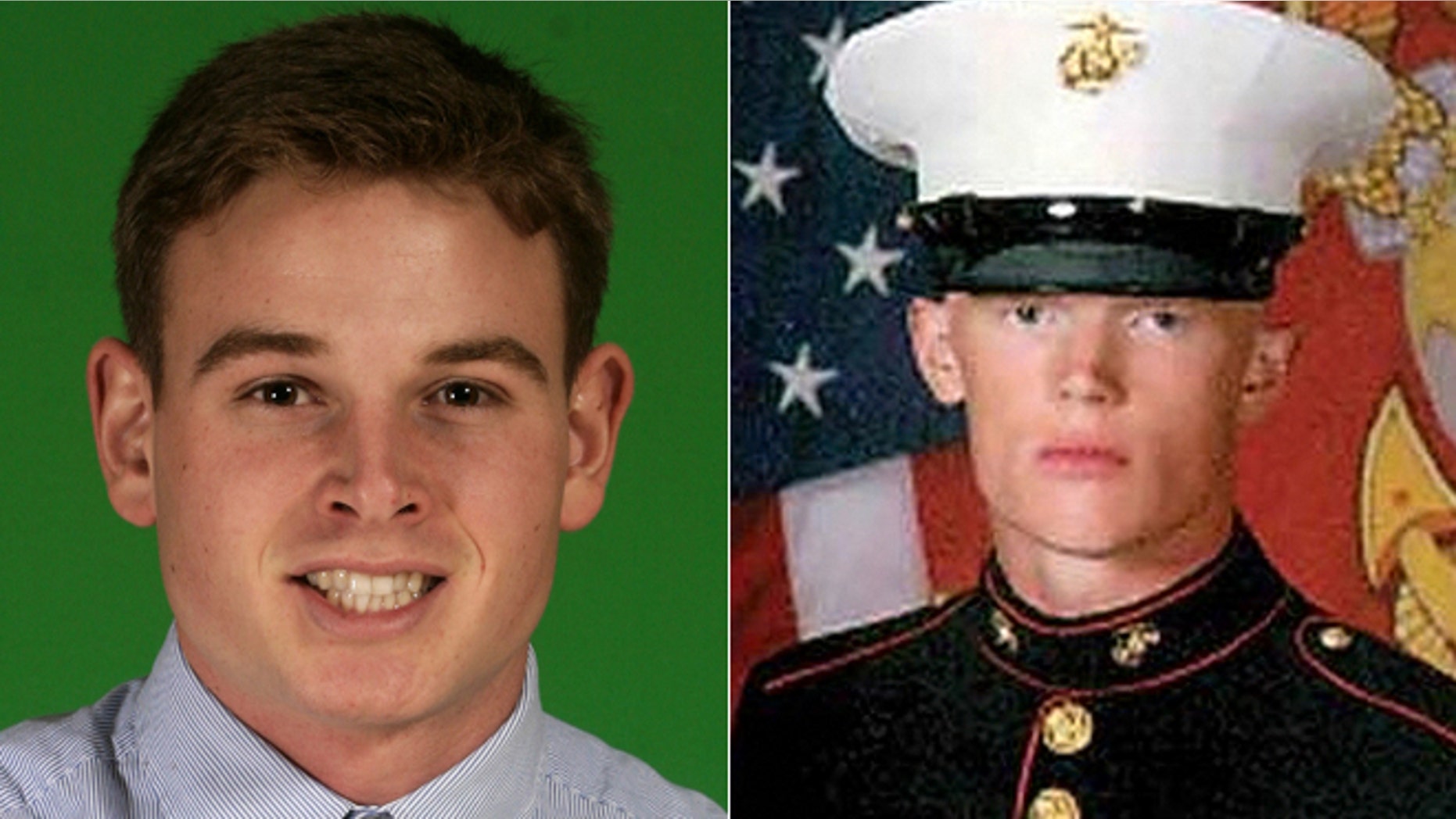 Marine Roger Muchnick, left, and Lance Cpl. Josh Taylor were identified as two victims from a depot explosion.