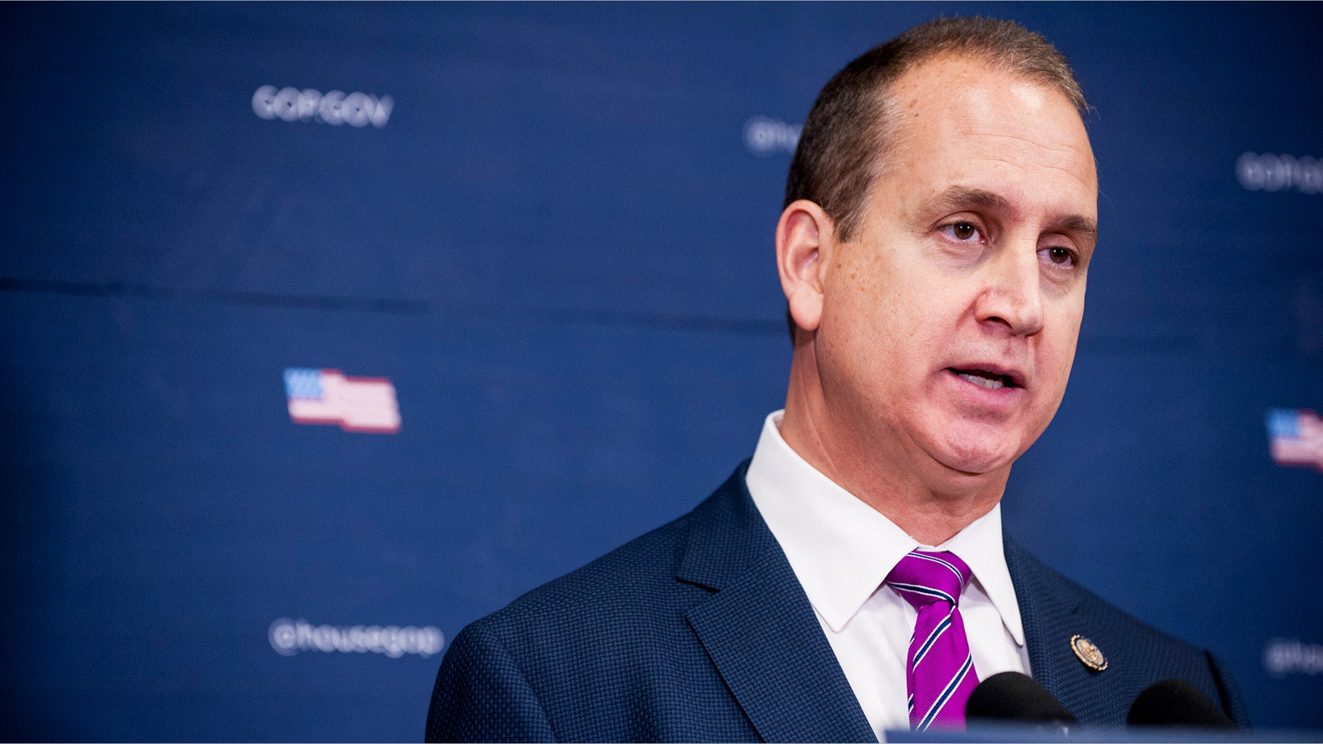 Rep. Mario Diaz -Balart (R-FL) speaks to reporters following the weekly House GOP Conference meeting at the U.S. Capitol on January 12, 2016 in Washington, DC. Rep. Diaz -Balart will give the Spanish response to President Obama's last State of the Union address. (Photo: Pete Marovich/Getty Images)