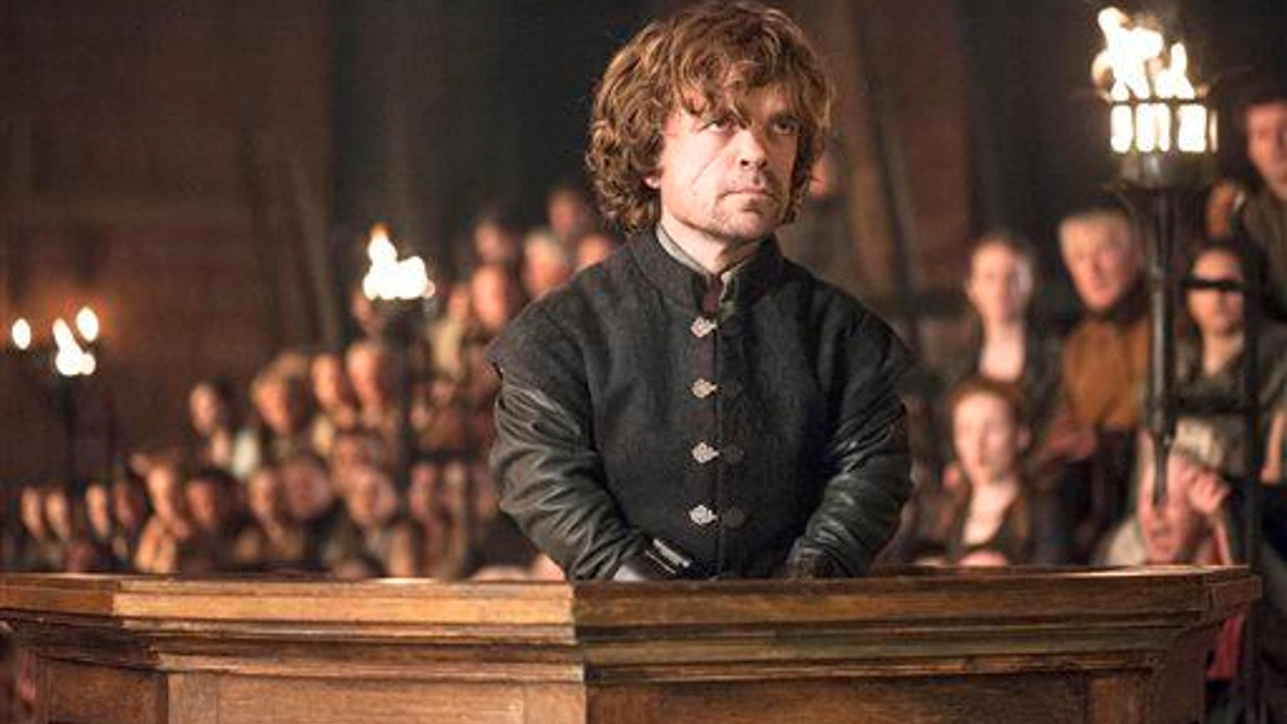 Peter Dinklage as Tyrion Lannister in a scene from season 4 of "Game of Thrones."