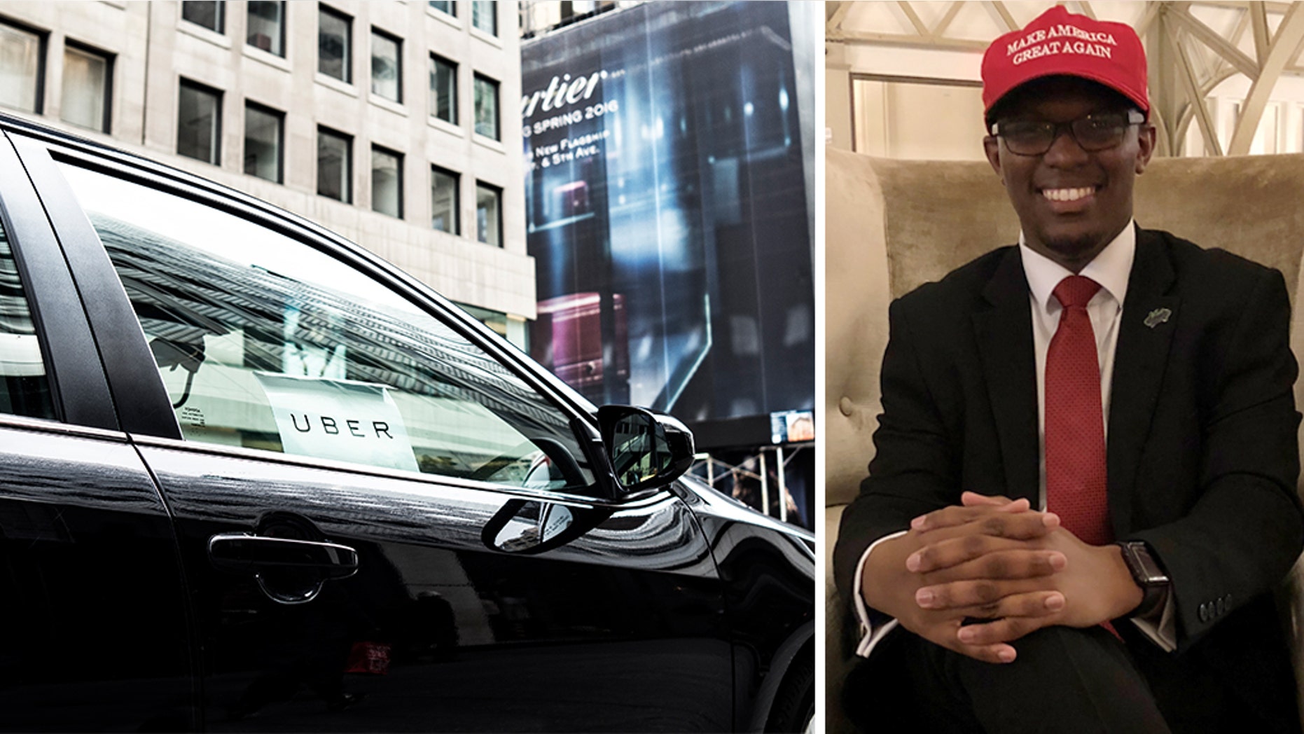 Matthew Handy, 20, of Kentucky says an Uber driver refused to give him and three others a ride together in Washington this week because two of them were carrying pro-Trump “Make America Great Again” hats.