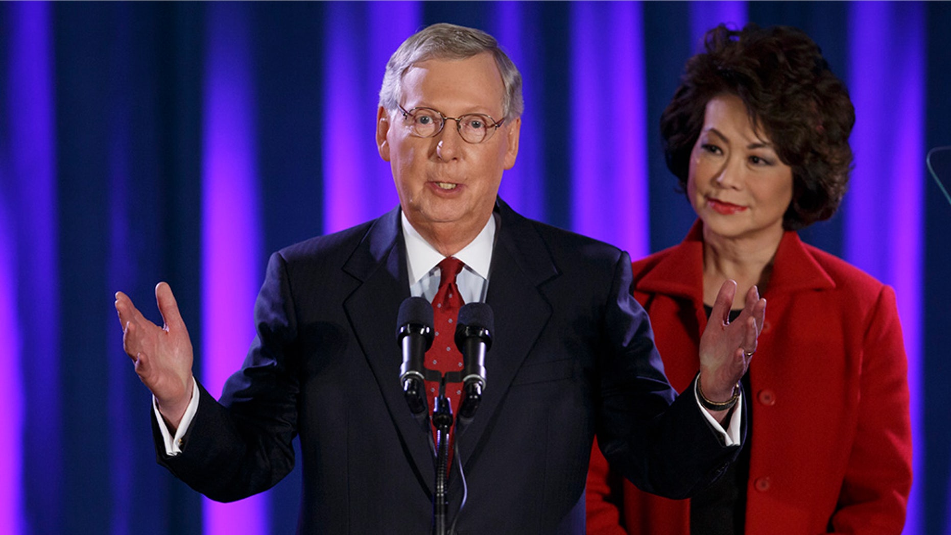 Senate Majority Leader Mitch McConnell, R-Ky., was heckled last month outside an event at Georgetown University with his wife – Transportation Secretary Elaine Chao.